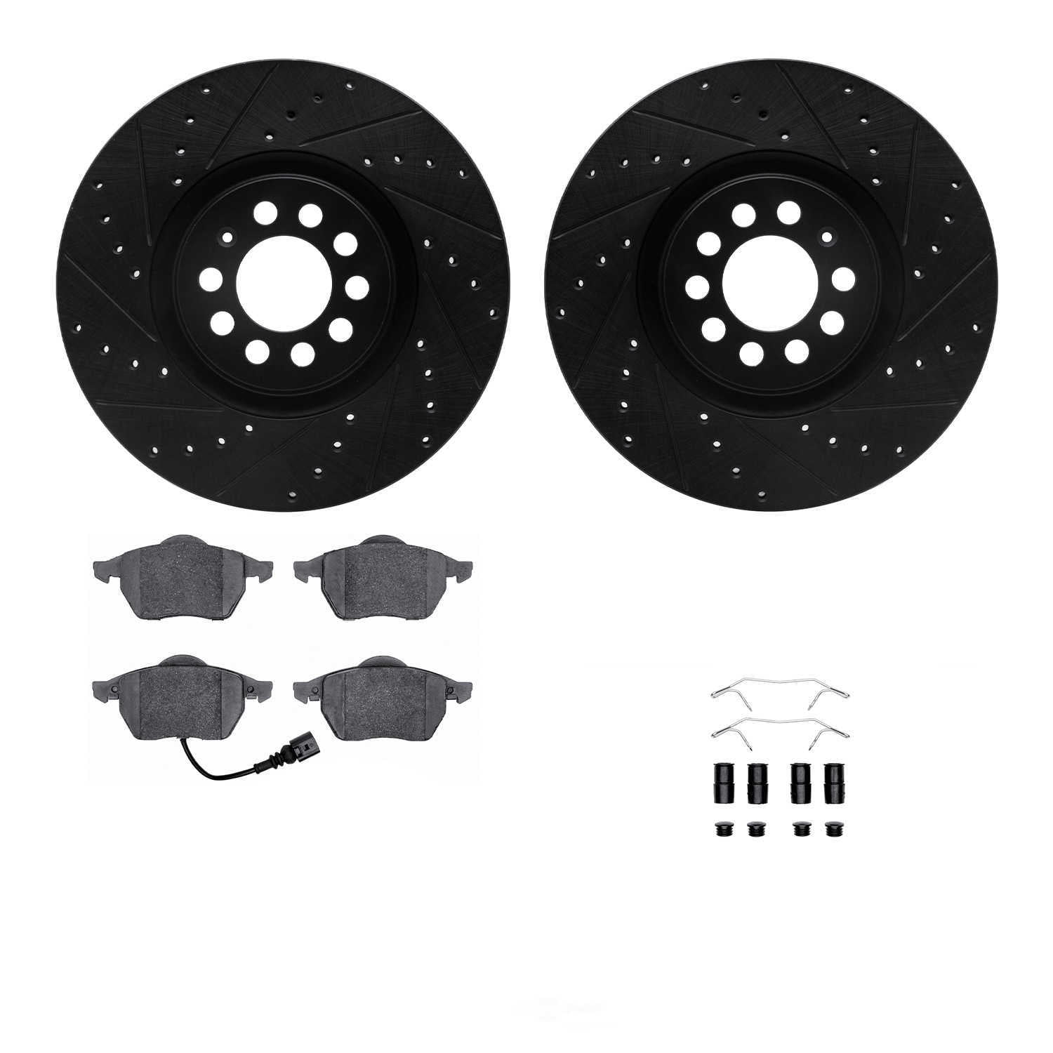 Dynamic Friction Company 8612-74026 DFC Rotors-Drilled and Slotted-Black with EURO 5000 Ceramic