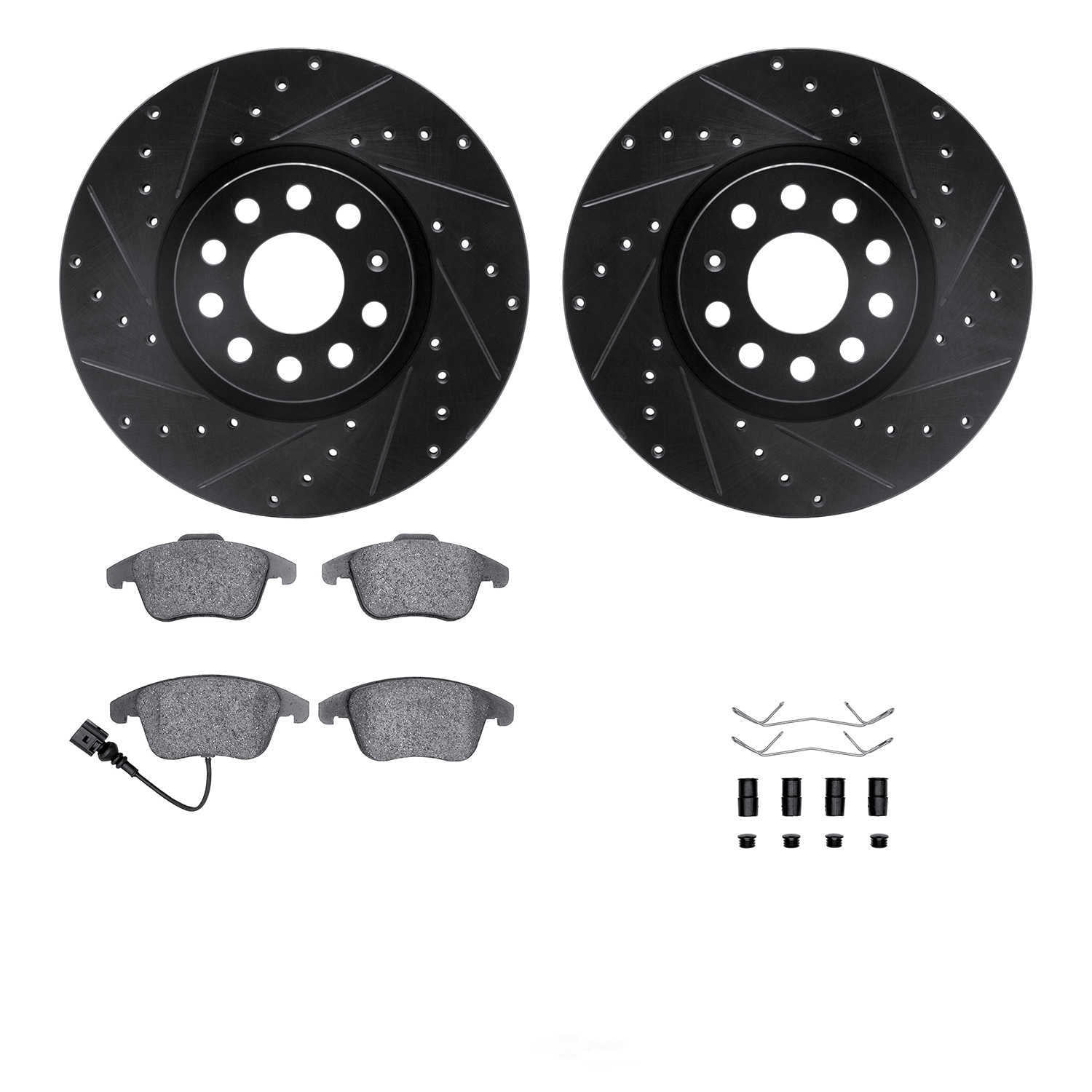 Dynamic Friction Company 8612-74055 DFC Rotors-Drilled and Slotted-Black with EURO 5000 Ceramic