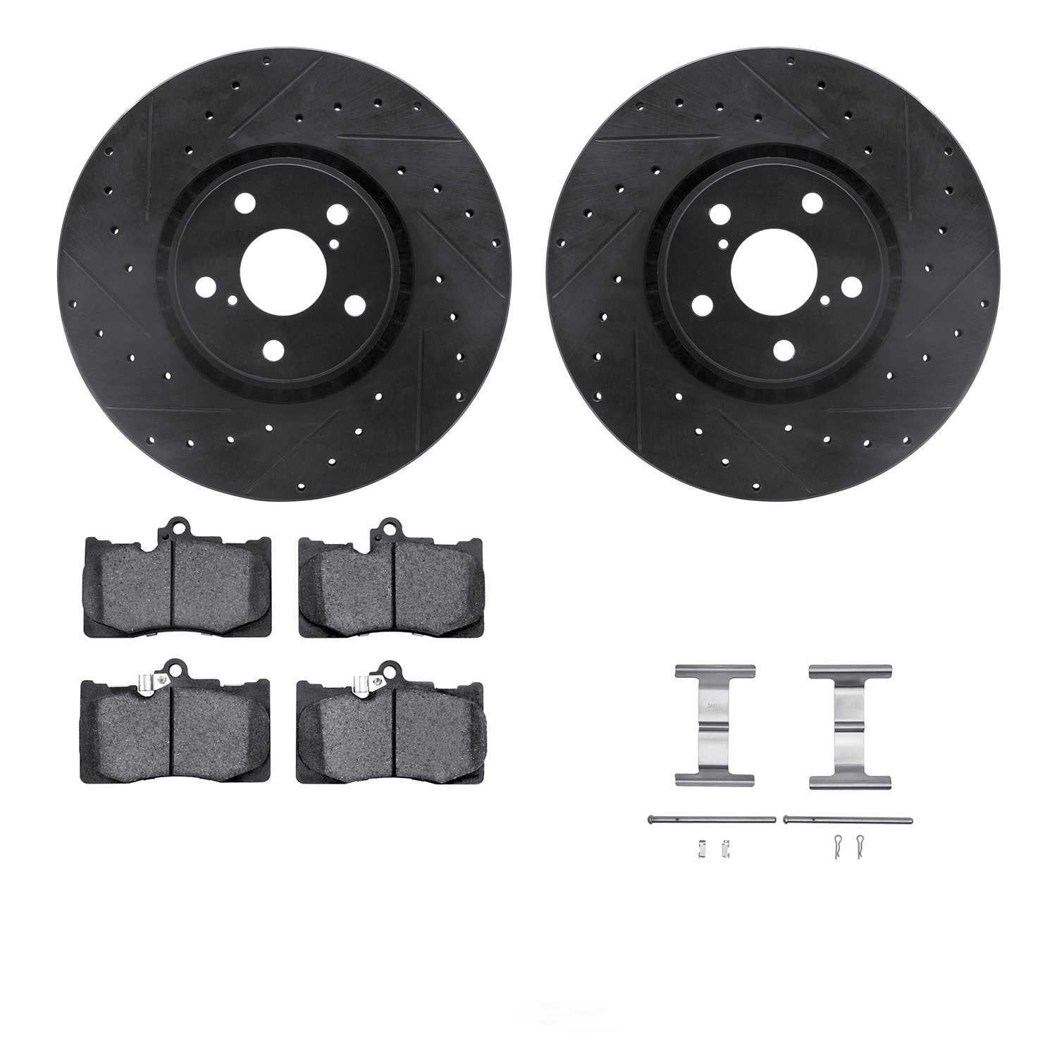 Dynamic Friction Company 8612-75005 DFC Rotors-Drilled and Slotted-Black with EURO 5000 Ceramic