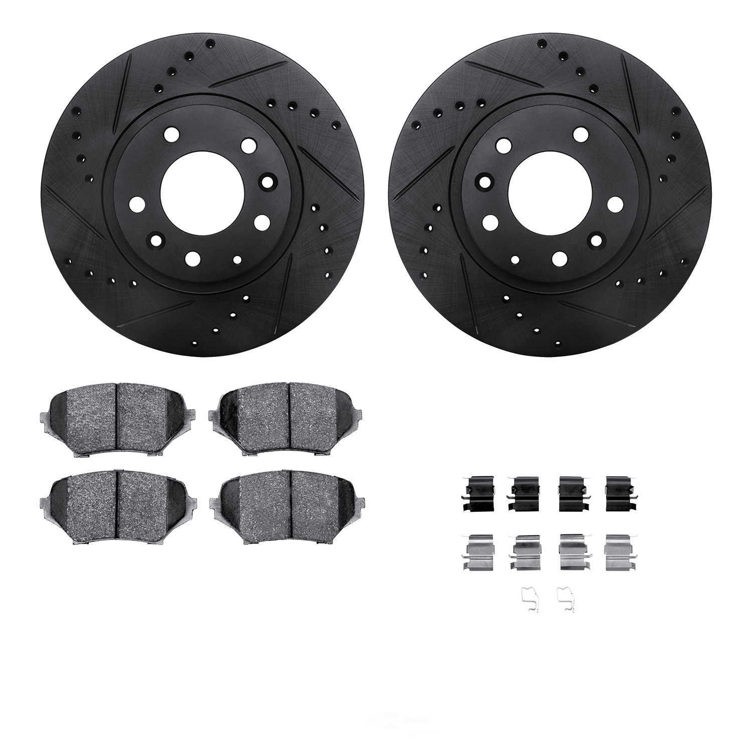 Dynamic Friction Company 8612-80003 DFC Rotors-Drilled and Slotted-Black with EURO 5000 Ceramic