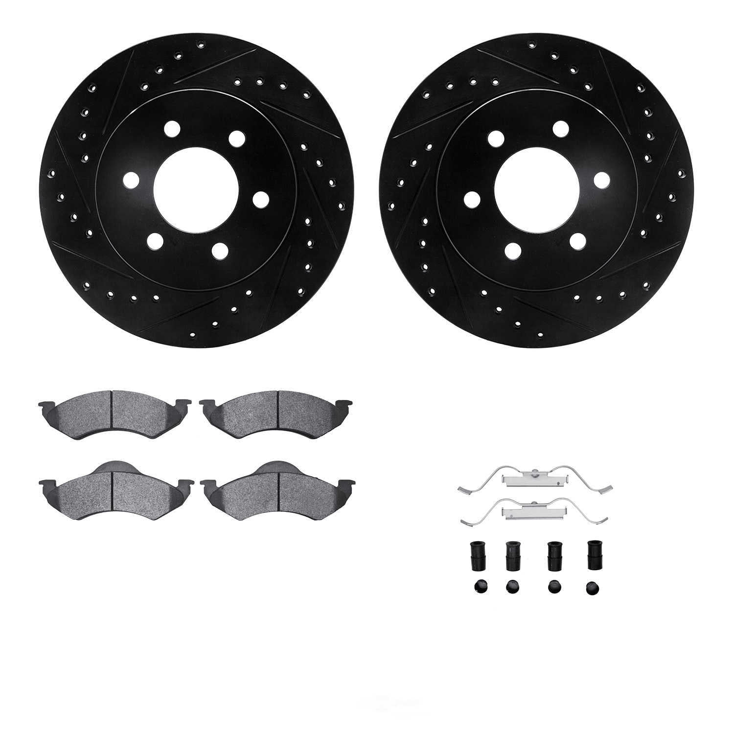 DFC 5000 Euro Ceramic Brake Pads and Hardware Kit - Archived 8212-40151 DFC Rotors-Drilled and