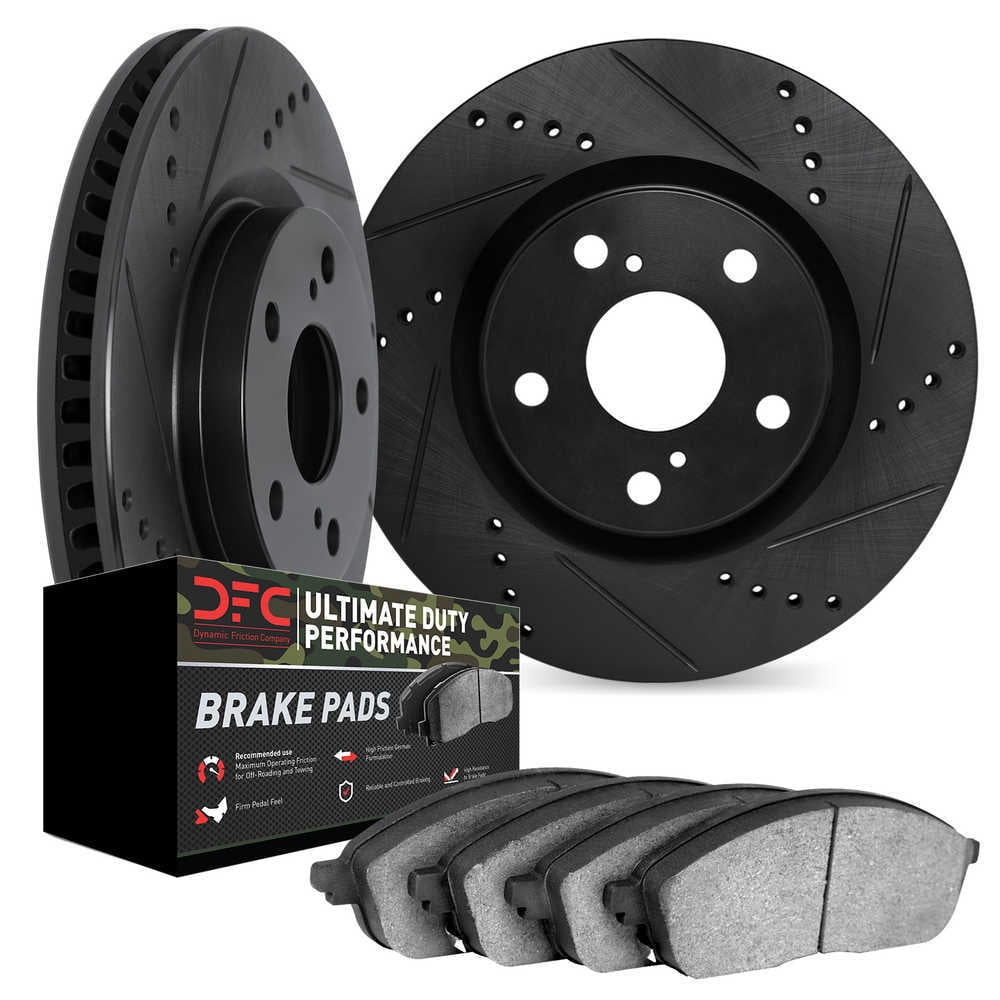 Dynamic Friction Company 8402-47006 DFC Rotors-Drilled and Slotted-Black with Ultimate Duty