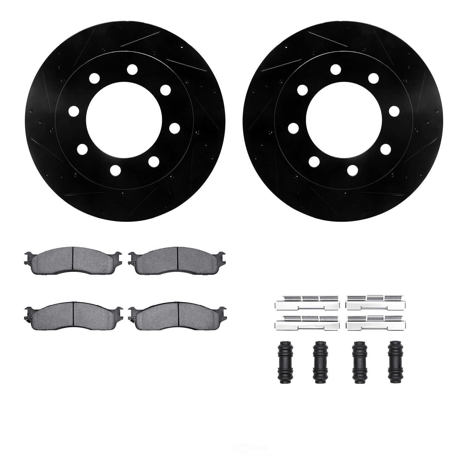 Dynamic Friction Company 8412-40016 DFC Rotors-Drilled and Slotted-Black with Ultimate Duty