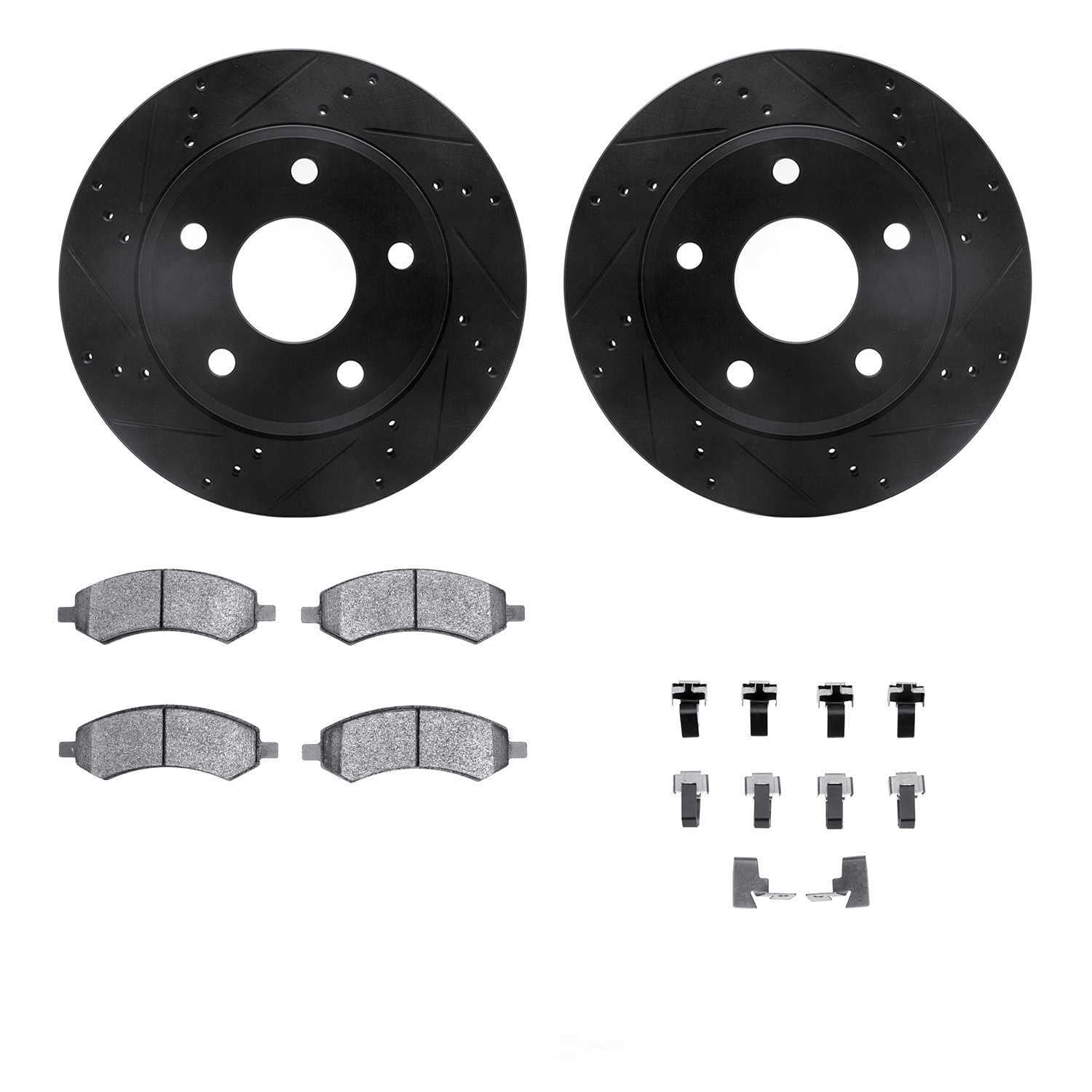 Dynamic Friction Company 8412-40018 DFC Rotors-Drilled and Slotted-Black with Ultimate Duty