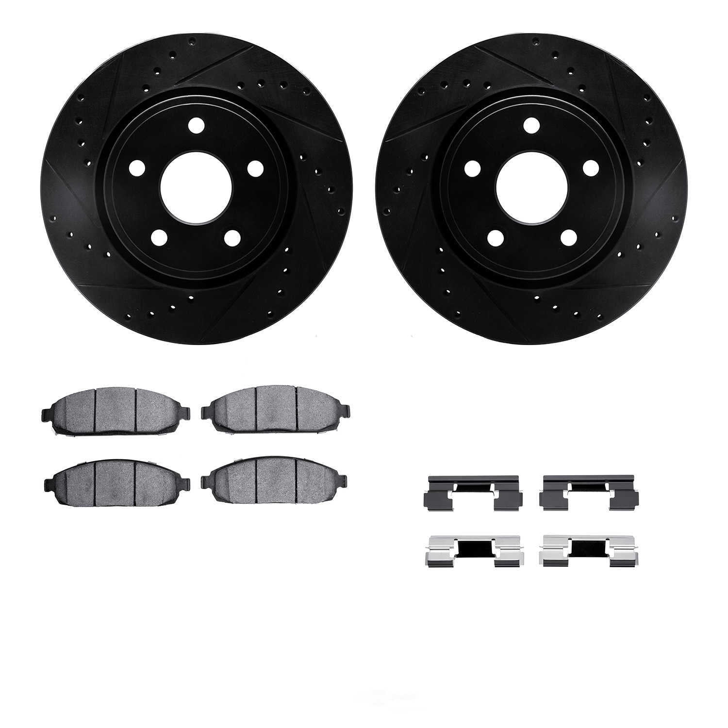 Dynamic Friction Company 8412-42001 DFC Rotors-Drilled and Slotted-Black with Ultimate Duty