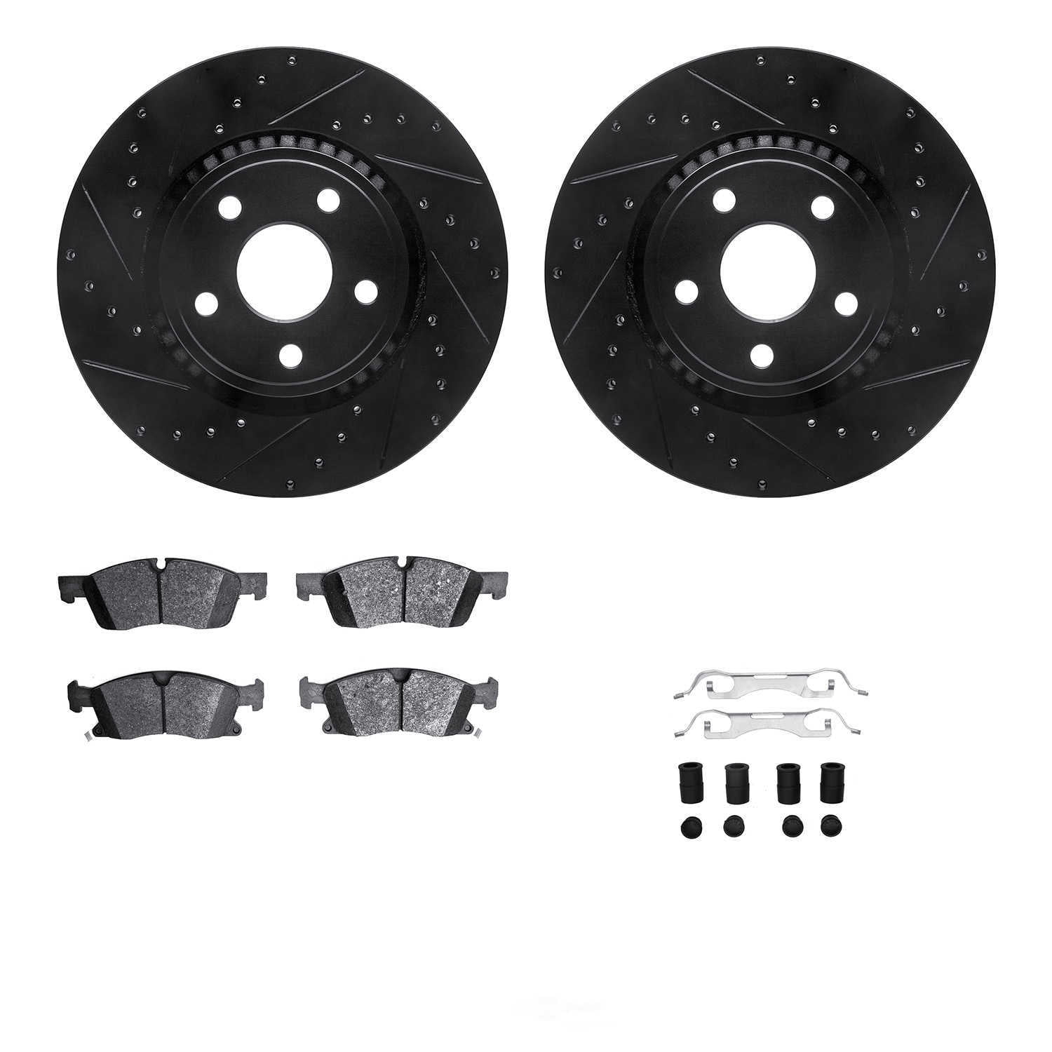 Dynamic Friction Company 8412-42008 DFC Rotors-Drilled and Slotted-Black with Ultimate Duty