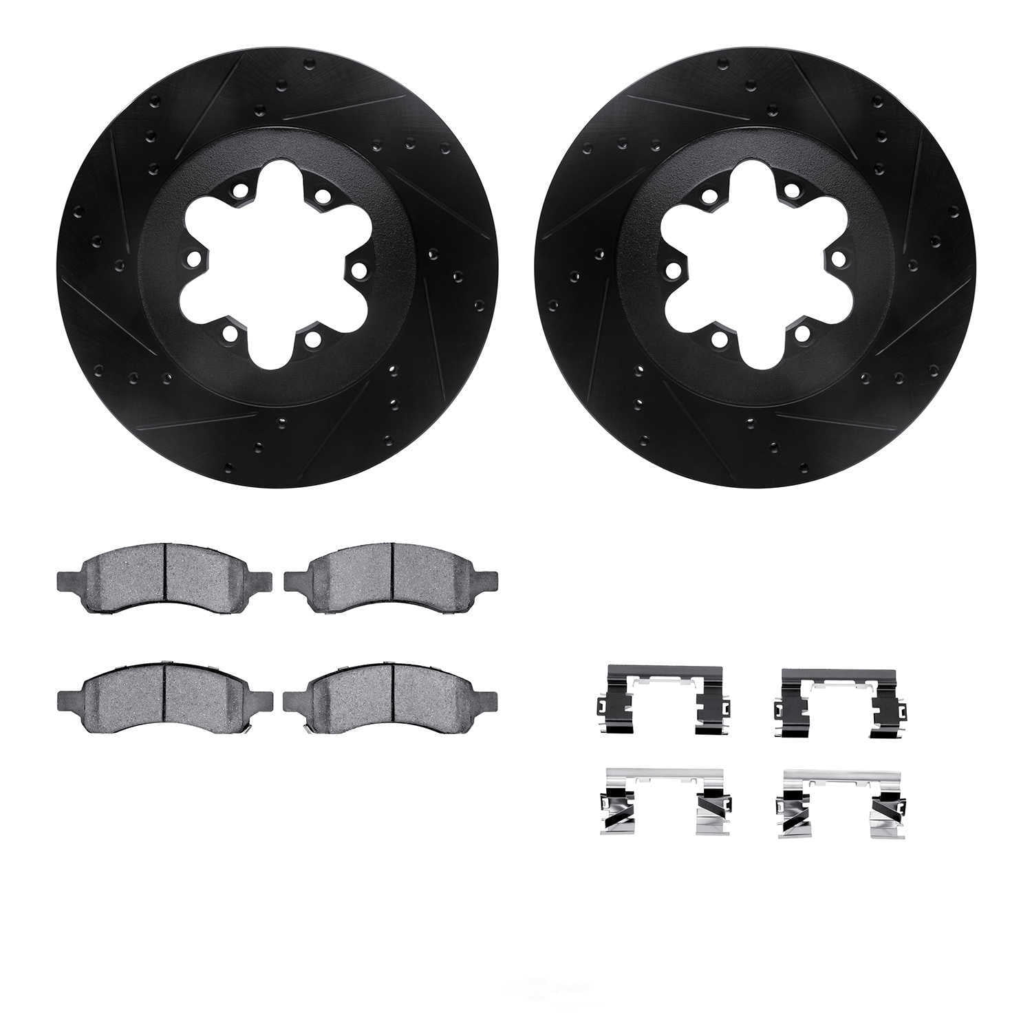 Dynamic Friction Company 8412-48042 DFC Rotors-Drilled and Slotted-Black with Ultimate Duty