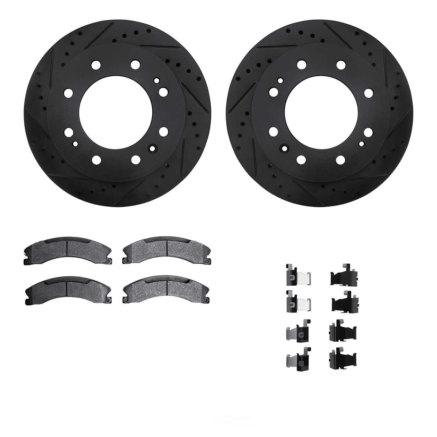 Dynamic Friction Company 8412-48043 DFC Rotors-Drilled and Slotted-Black with Ultimate Duty