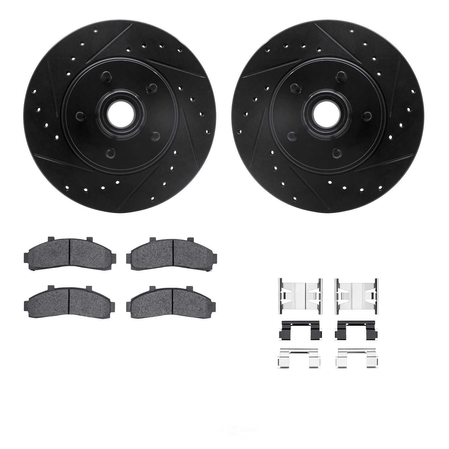 DFC 5000 Euro Ceramic Brake Pads and Hardware Kit - Archived 8412-54029 DFC Rotors-Drilled and