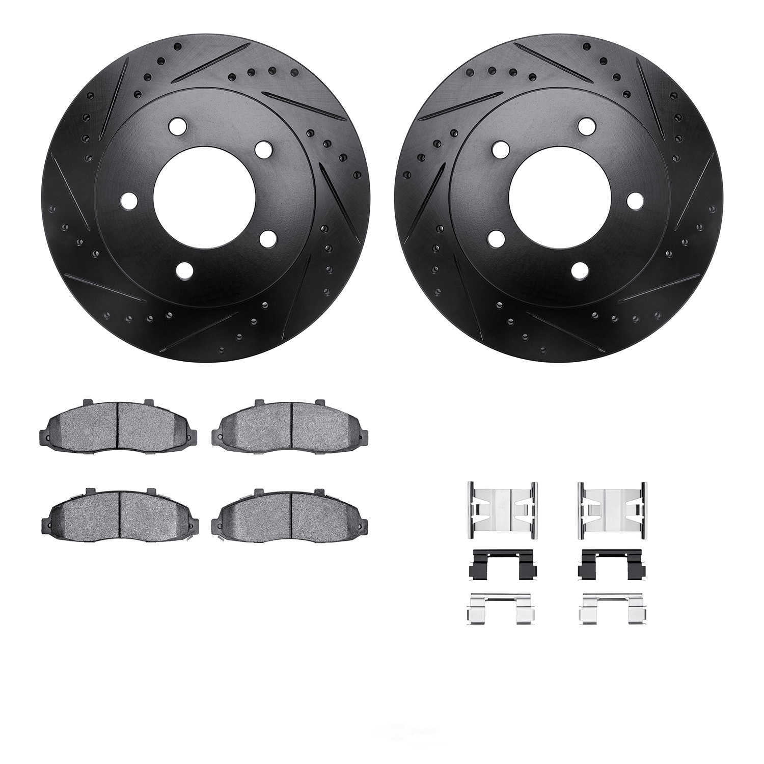 Dynamic Friction Company 8412-54035 DFC Rotors-Drilled and Slotted-Black with Ultimate Duty