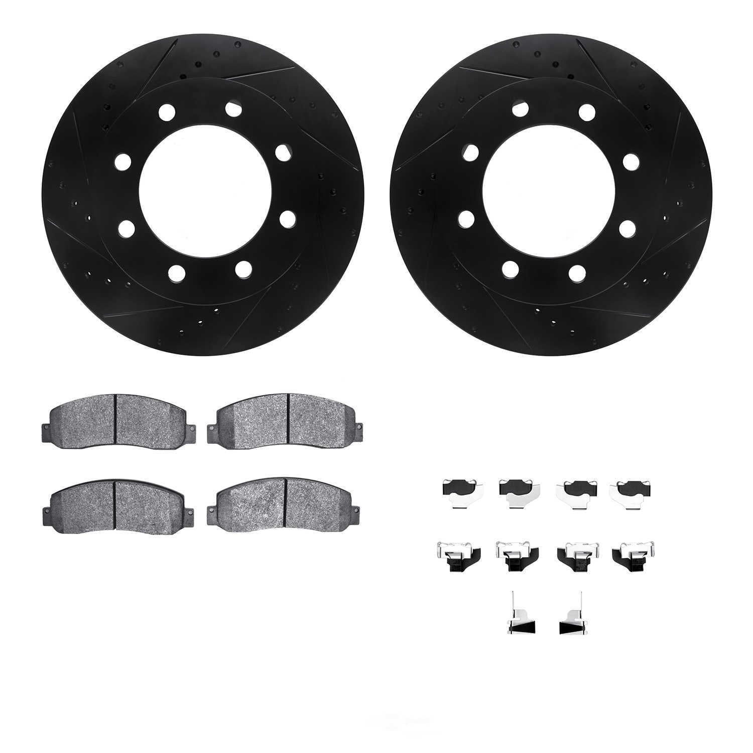 Dynamic Friction Company 8412-54081 DFC Rotors-Drilled and Slotted-Black with Ultimate Duty