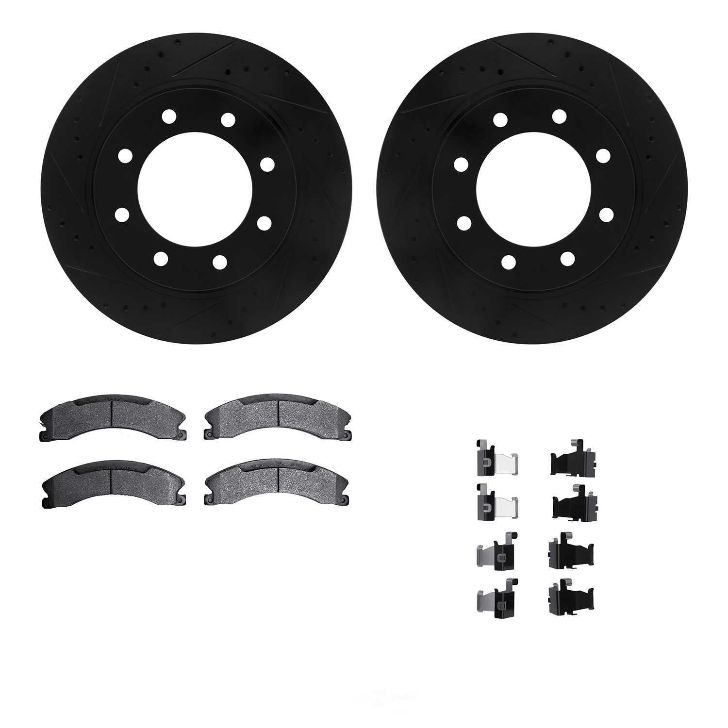 Dynamic Friction Company 8412-67007 DFC Rotors-Drilled and Slotted-Black with Ultimate Duty
