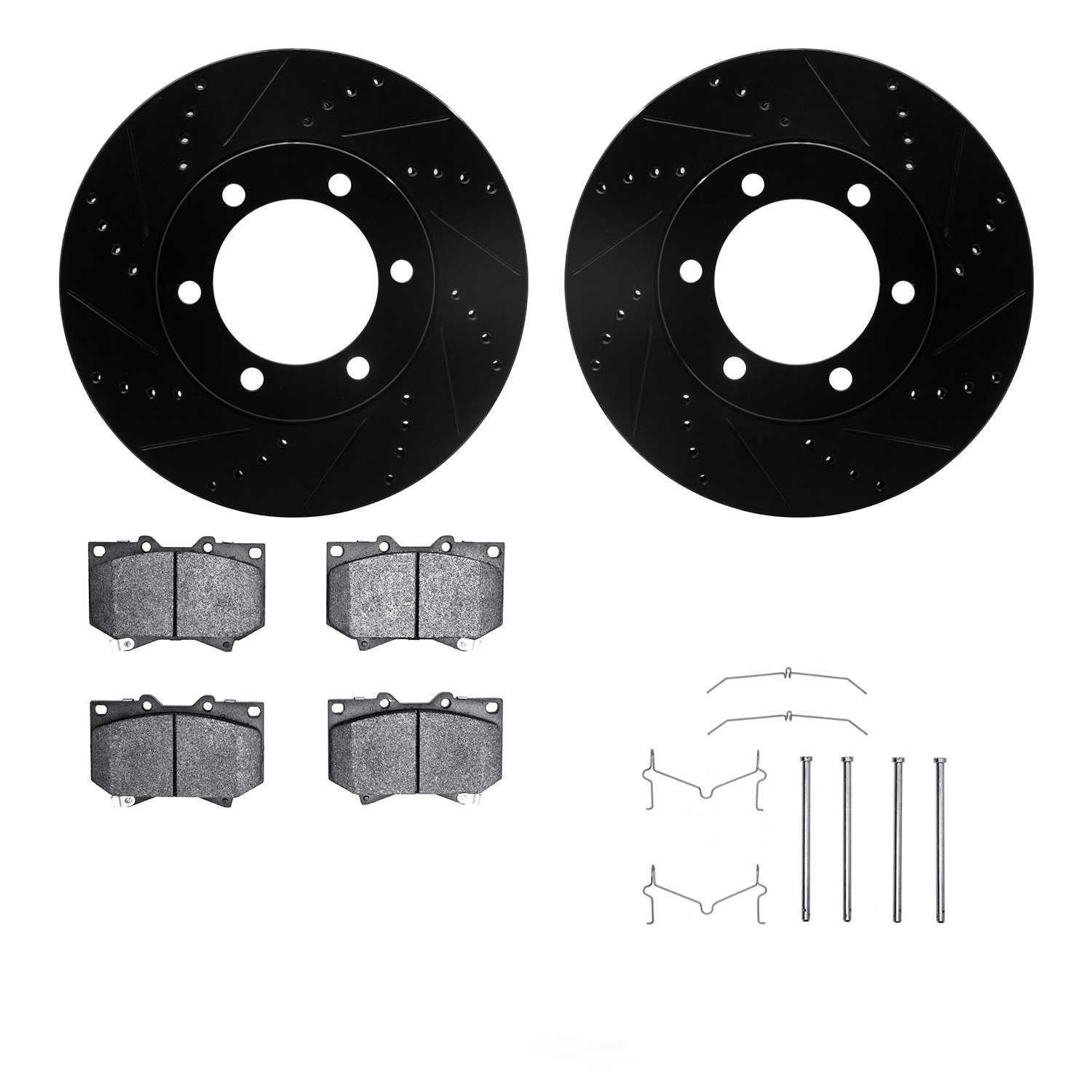 Dynamic Friction Company 8412-76013 DFC Rotors-Drilled and Slotted-Black with Ultimate Duty