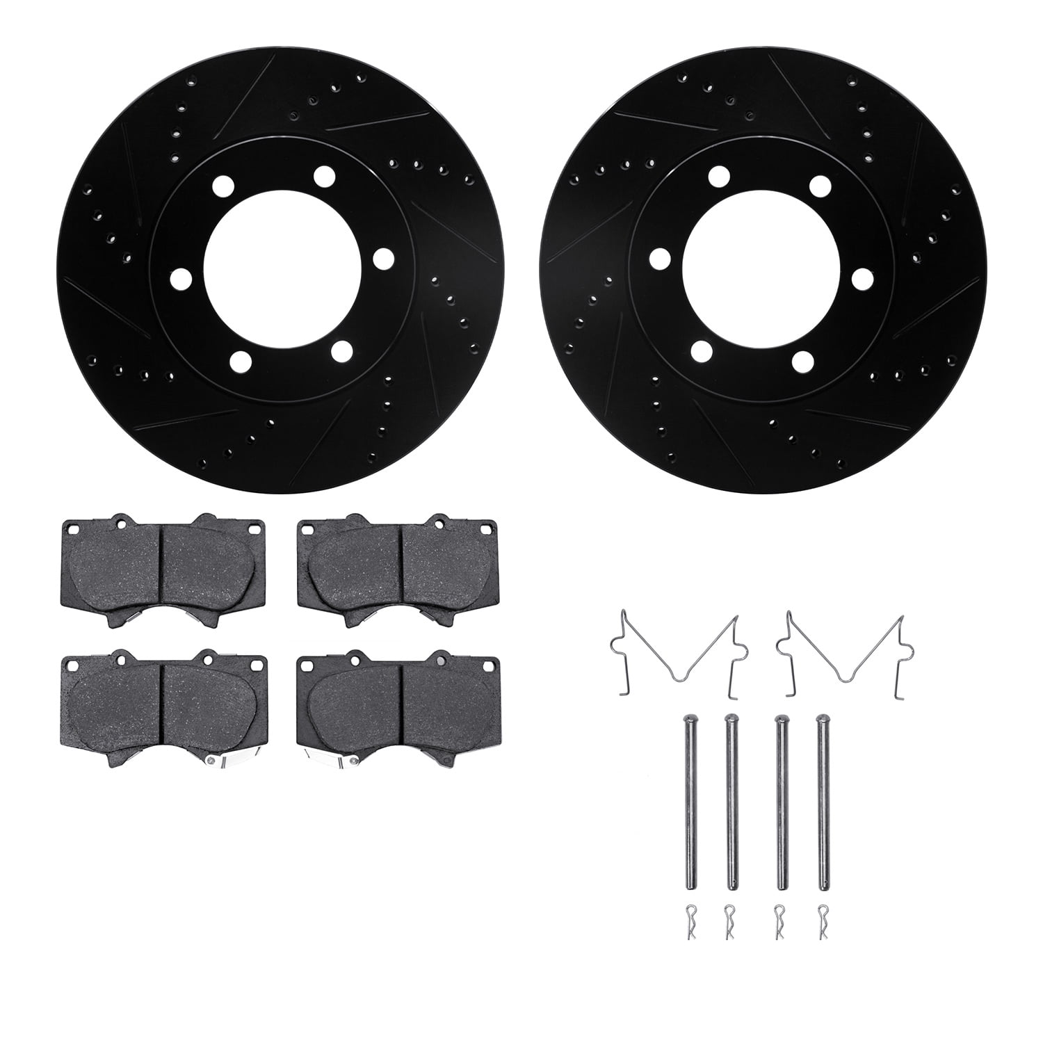 Dynamic Friction Company 8412-76014 DFC Rotors-Drilled and Slotted-Black with Ultimate Duty