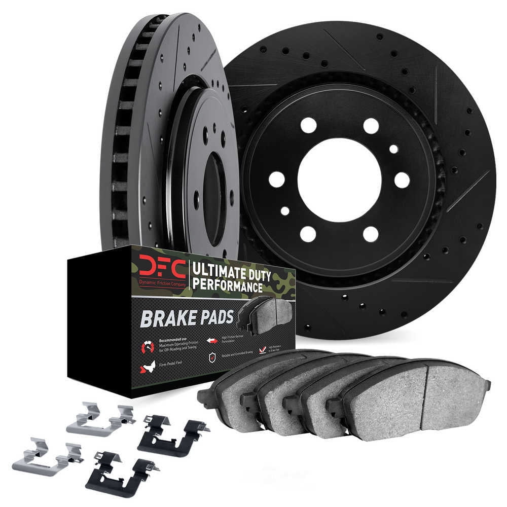 Dynamic Friction Company 8412-76015 DFC Rotors-Drilled and Slotted-Black with Ultimate Duty