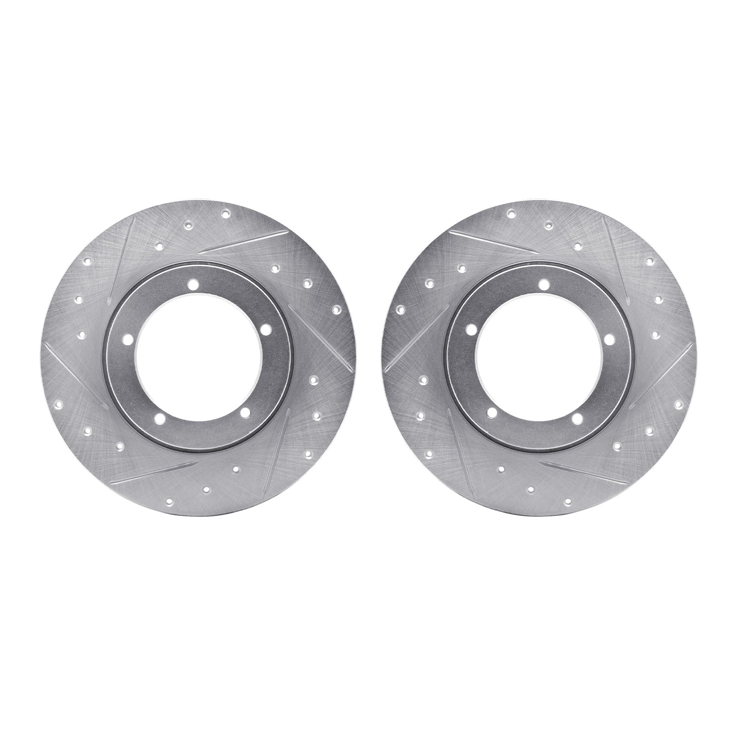 Dynamic Friction Company 7002-02001 DFC Brake Rotors - Drilled & Slotted - Silver