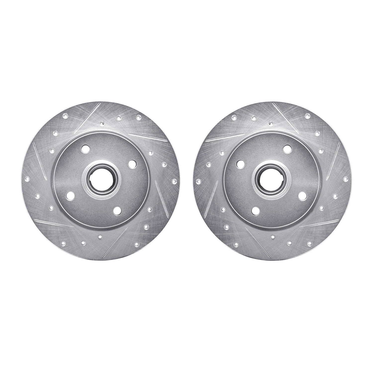 Dynamic Friction Company Front Brake Rotors-Drilled and Slotted-Silver 7002-02007