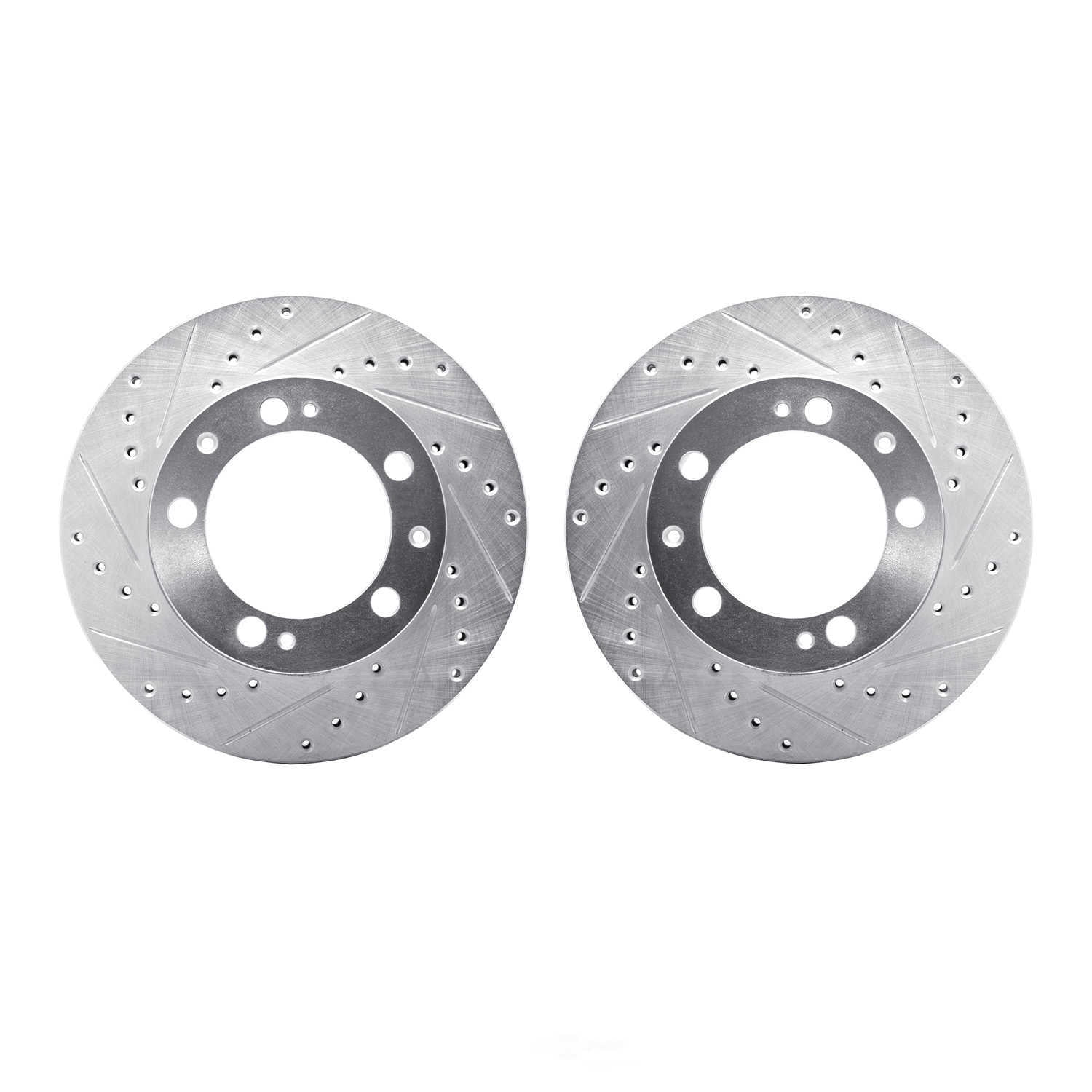 Dynamic Friction Company 7002-02012 DFC Brake Rotors - Drilled & Slotted - Silver