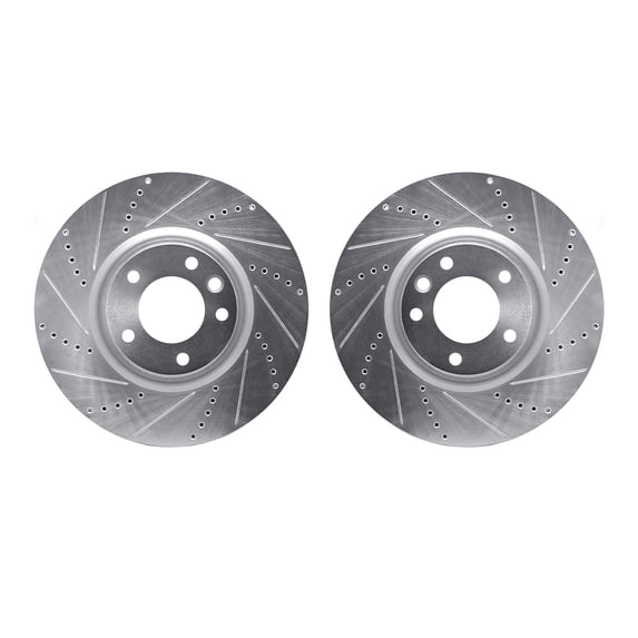 Dynamic Friction Company Front Brake Rotors-Drilled and Slotted-Silver 7002-02018