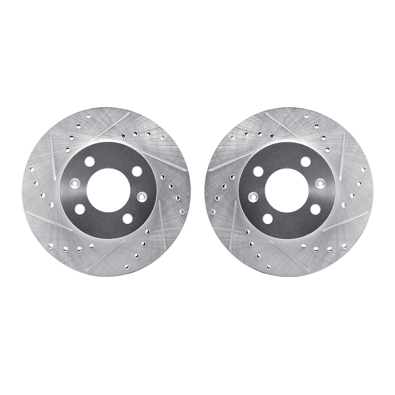 Dynamic Friction Company Front Brake Rotors-Drilled and Slotted-Silver 7002-03000