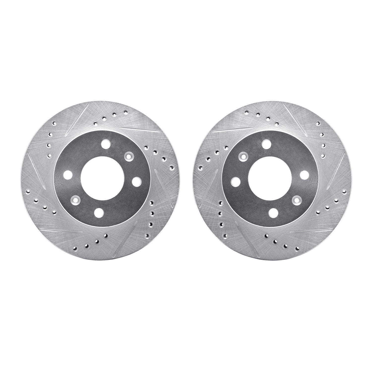 Dynamic Friction Company Front Brake Rotors-Drilled and Slotted-Silver 7002-03002
