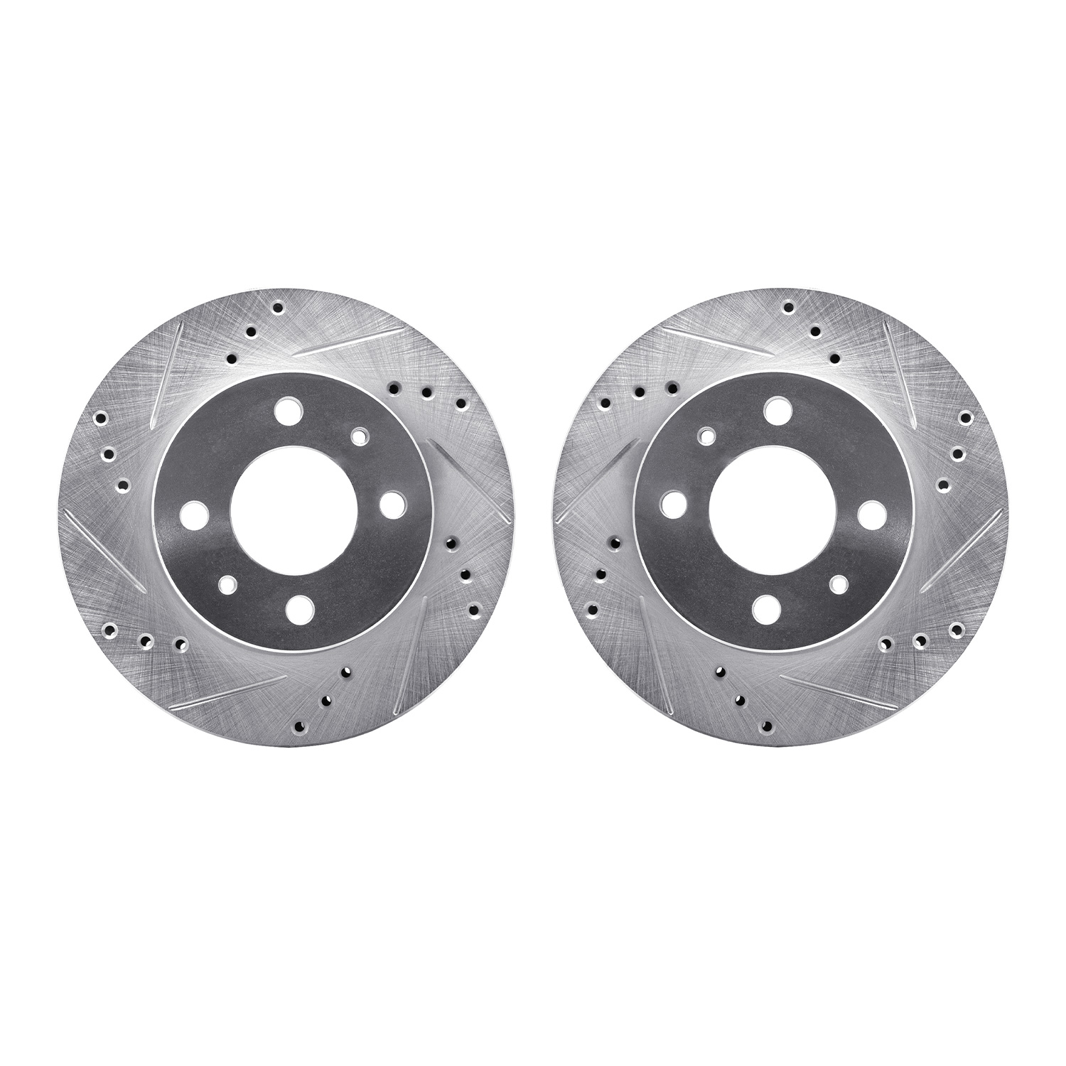 Dynamic Friction Company Front Brake Rotors-Drilled and Slotted-Silver 7002-03008