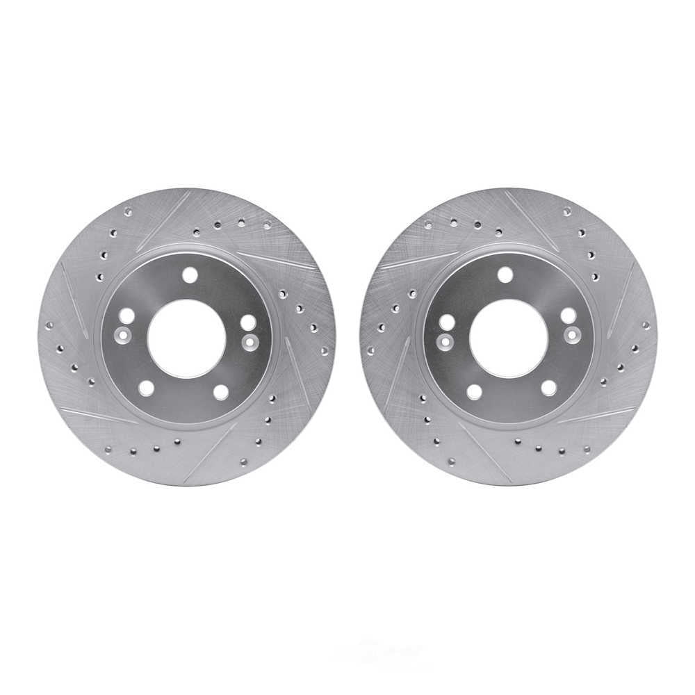 Dynamic Friction Company 7002-03013 DFC Brake Rotors - Drilled & Slotted - Silver