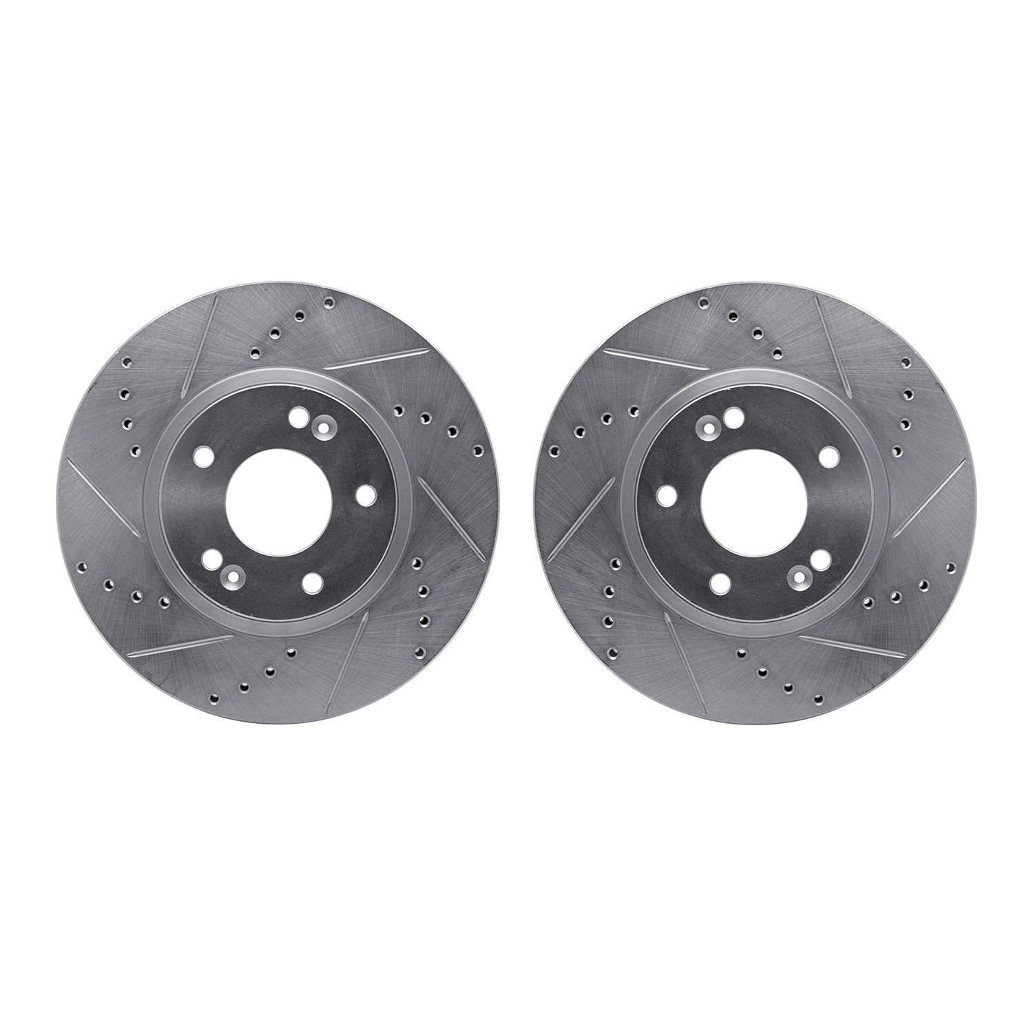 Dynamic Friction Company Front Brake Rotors-Drilled and Slotted-Silver 7002-03024