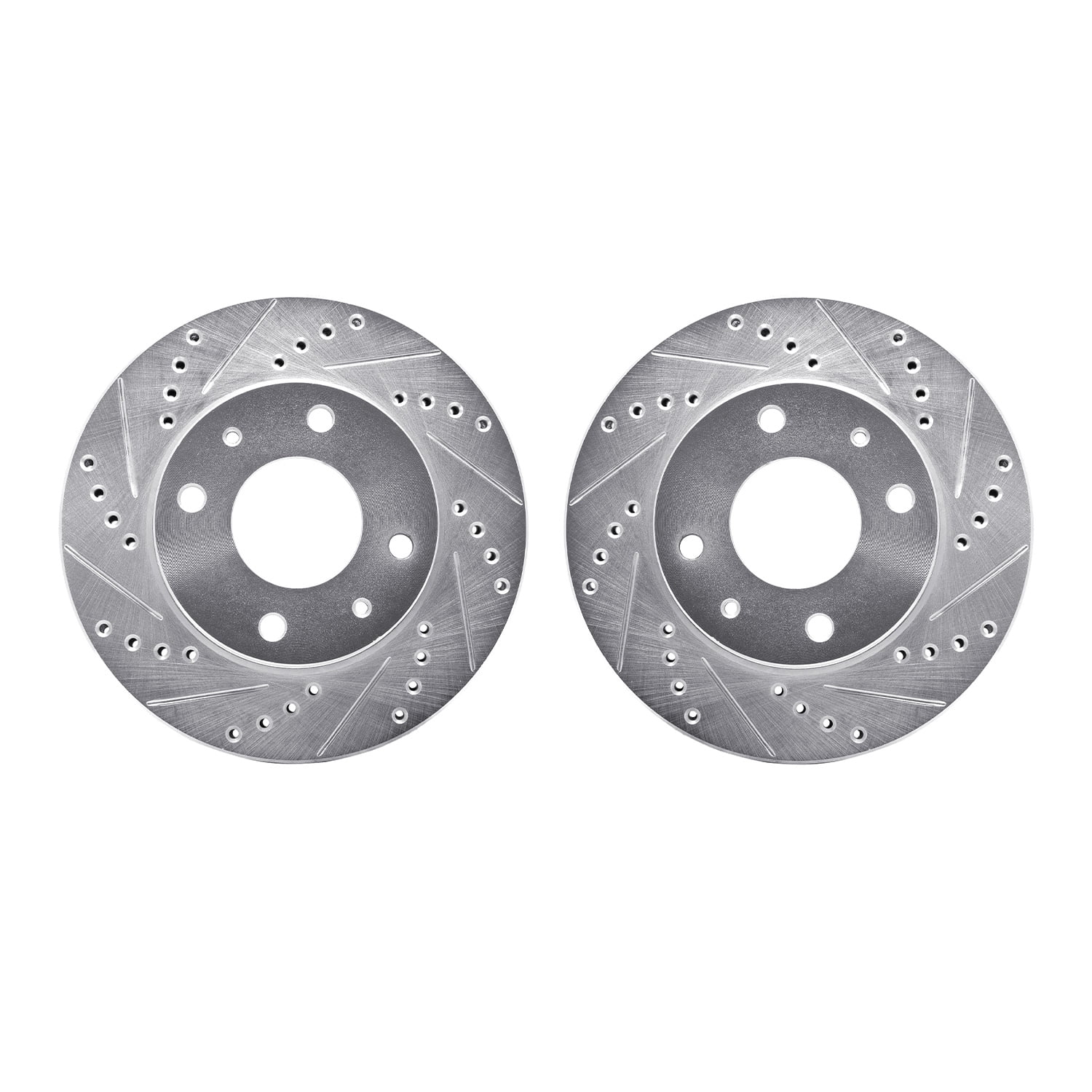 Dynamic Friction Company Front Brake Rotors-Drilled and Slotted-Silver 7002-03028