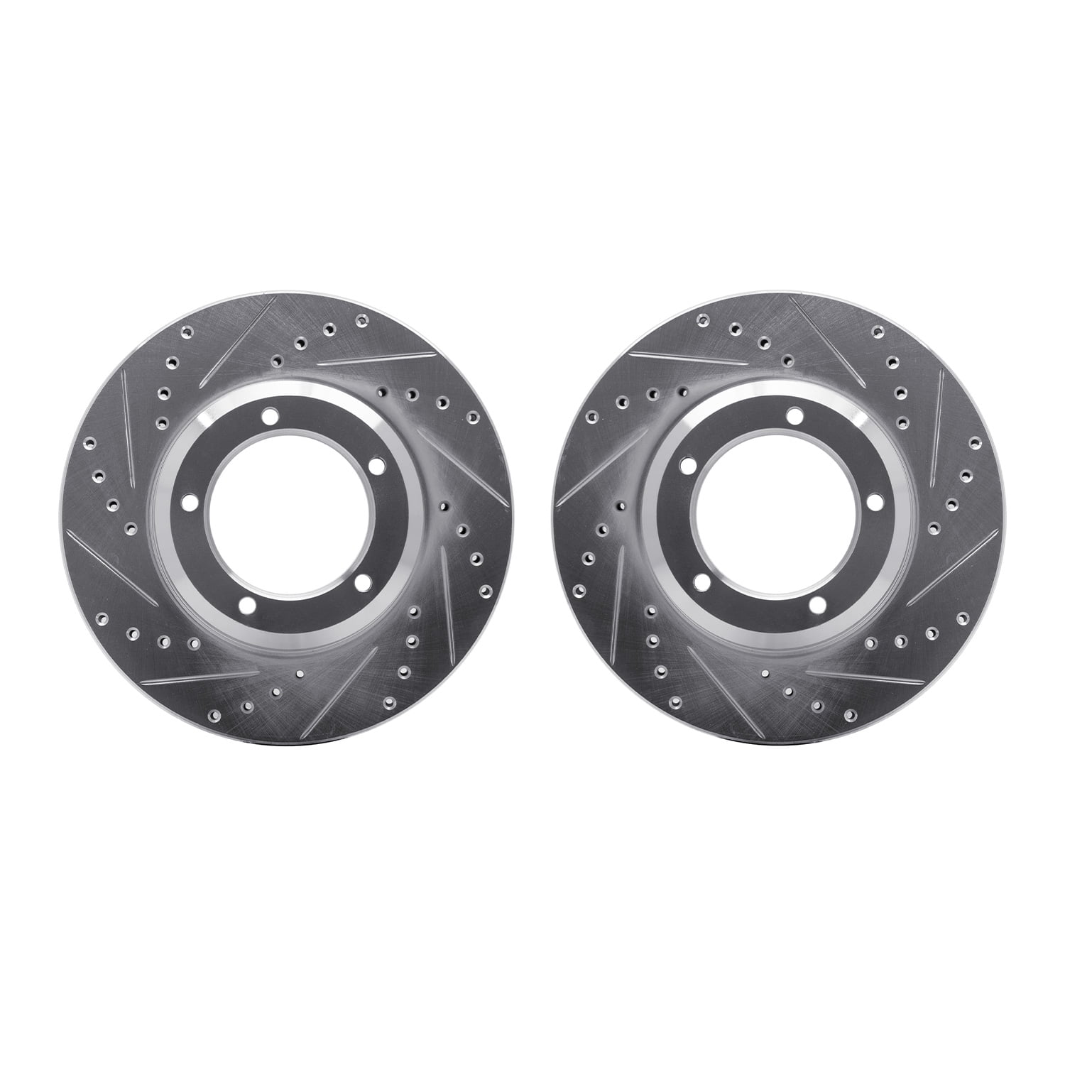 Dynamic Friction Company Front Brake Rotors-Drilled and Slotted-Silver 7002-11002