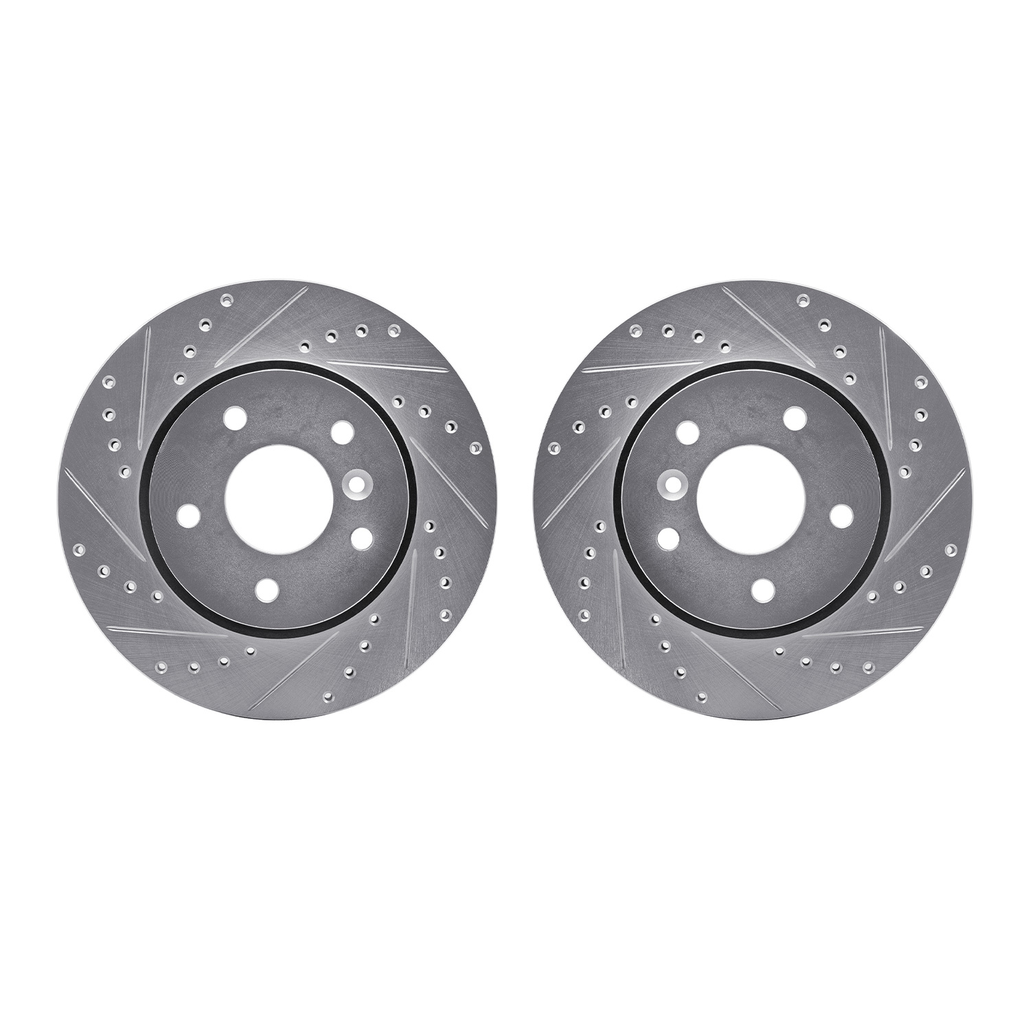 Dynamic Friction Company Front Brake Rotors-Drilled and Slotted-Silver 7002-11011