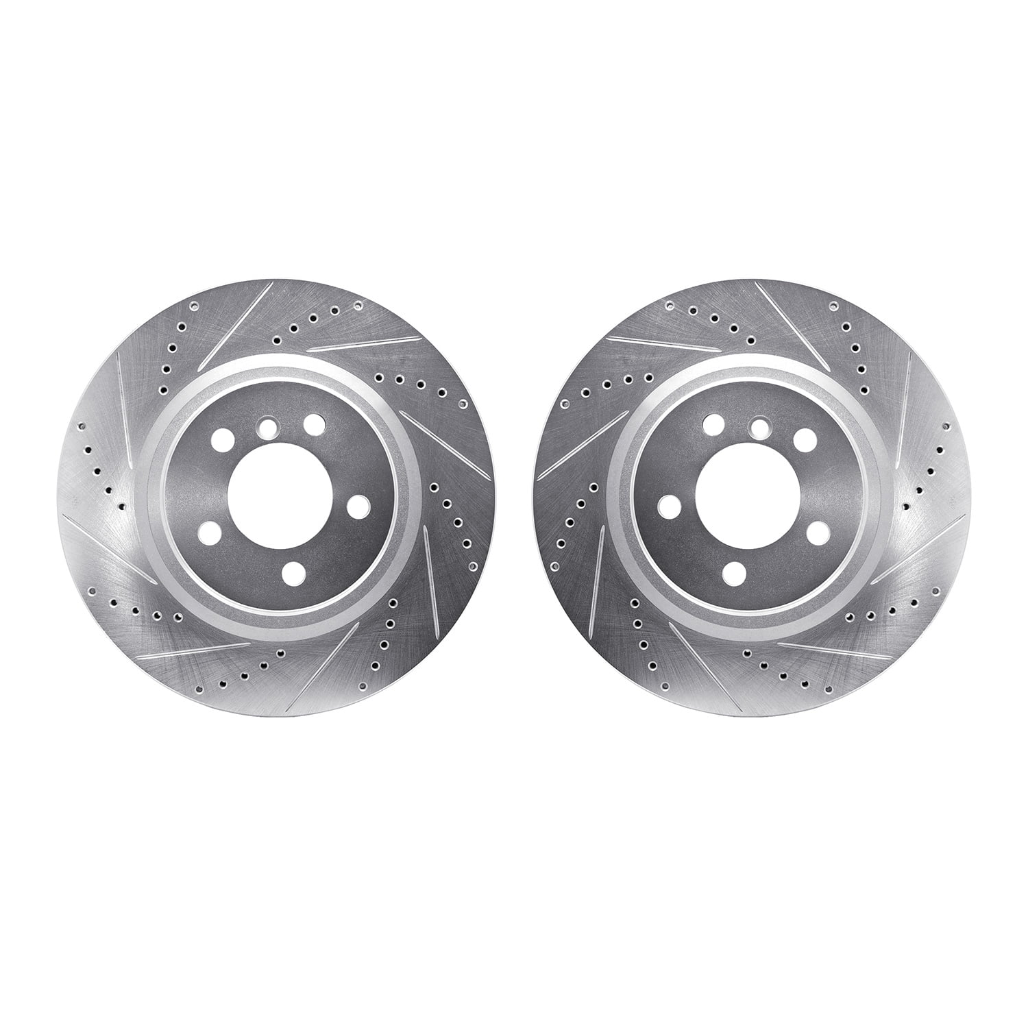 Dynamic Friction Company Front Brake Rotors-Drilled and Slotted-Silver 7002-11014