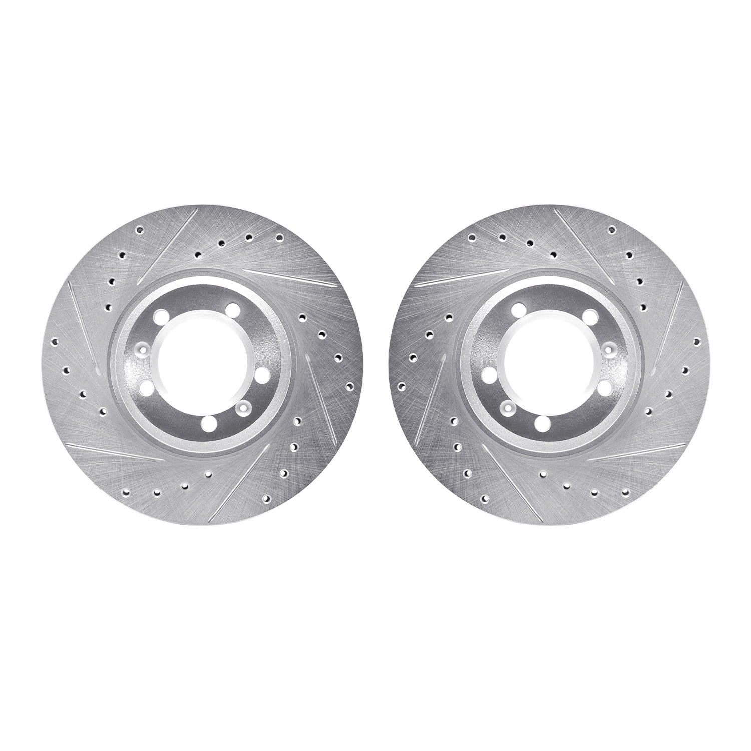Dynamic Friction Company Front Brake Rotors-Drilled and Slotted-Silver 7002-16004