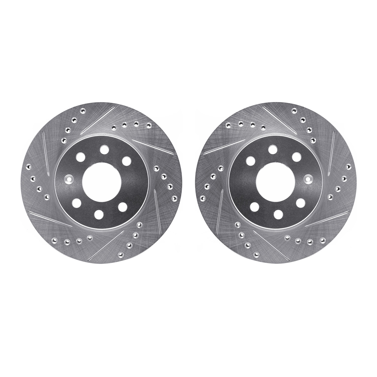Dynamic Friction Company Front Brake Rotors-Drilled and Slotted-Silver 7002-18003