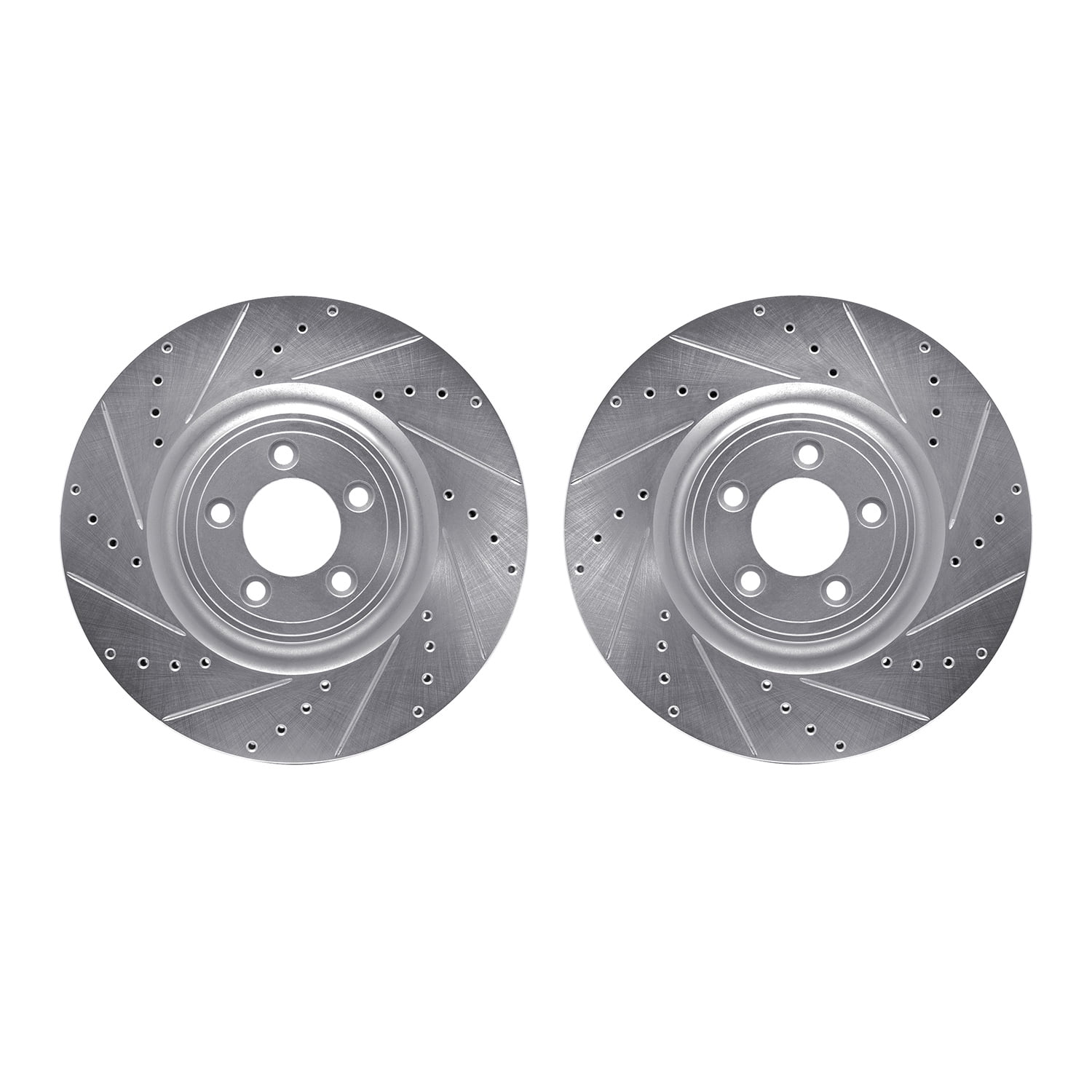 Dynamic Friction Company Front Brake Rotors-Drilled and Slotted-Silver 7002-20005
