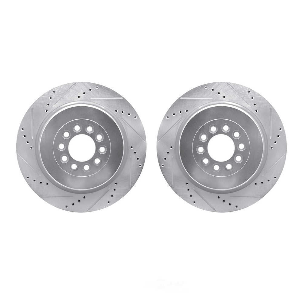 Dynamic Friction Company 7002-20008 DFC Brake Rotors - Drilled & Slotted - Silver