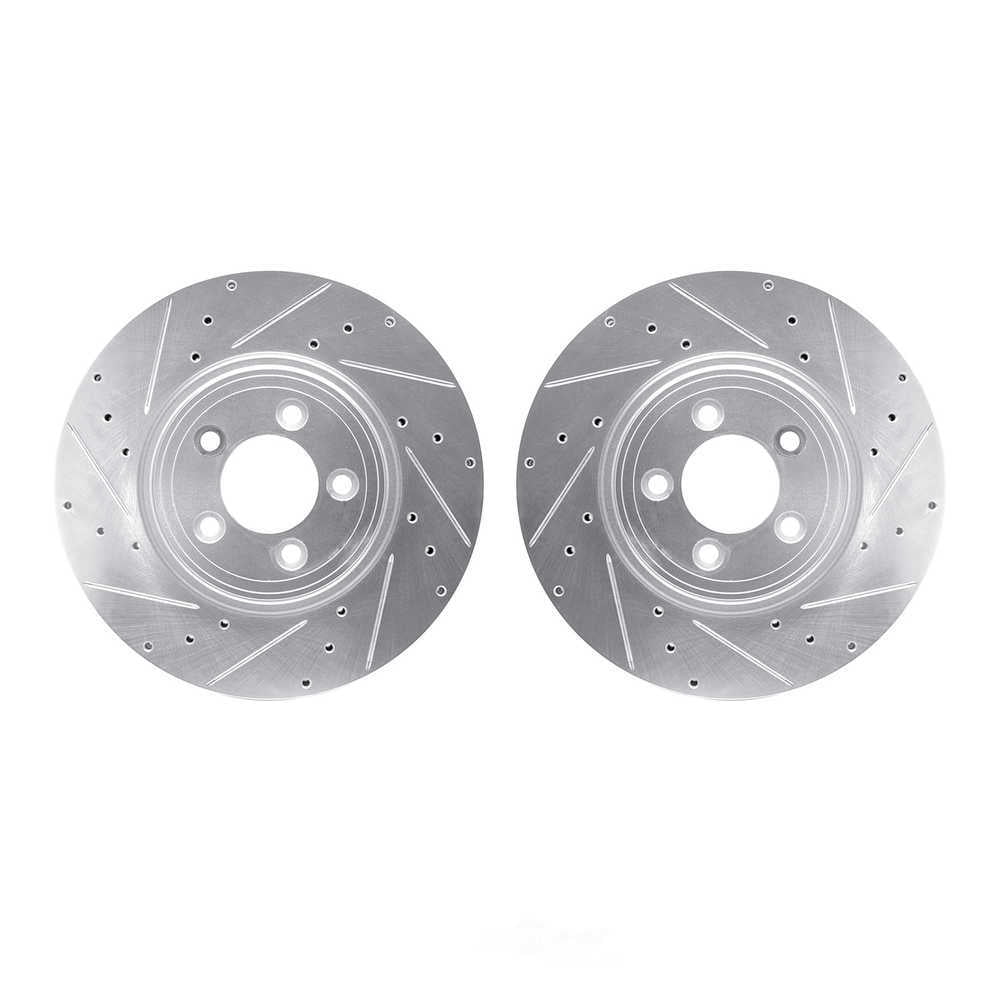 Dynamic Friction Company 7002-20010 DFC Brake Rotors - Drilled & Slotted - Silver