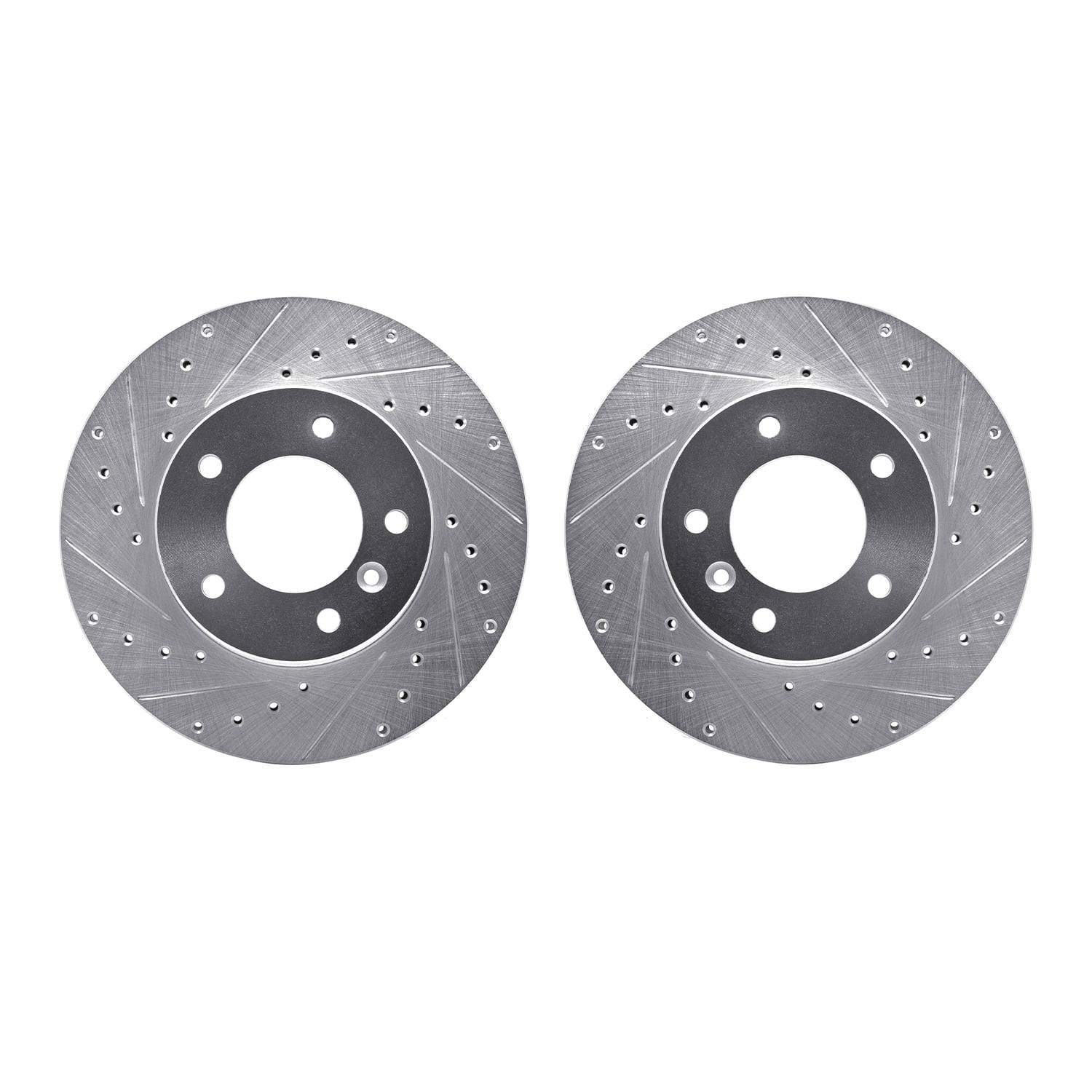 Dynamic Friction Company Front Brake Rotors-Drilled and Slotted-Silver 7002-20012