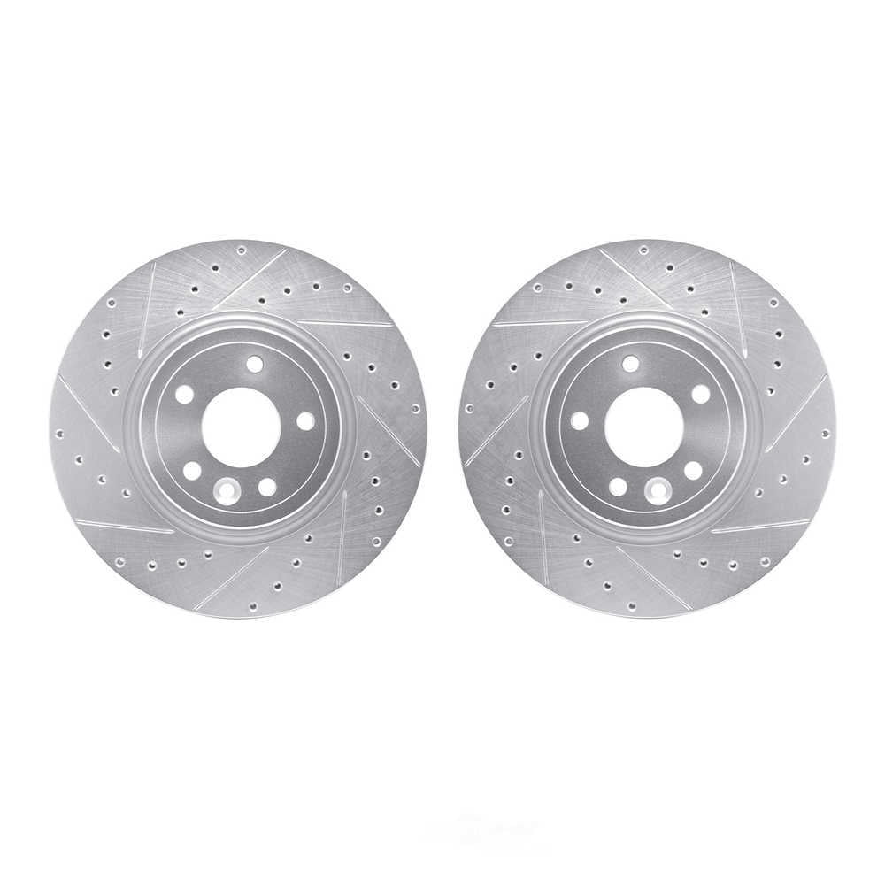 Dynamic Friction Company 7002-20016 DFC Brake Rotors - Drilled & Slotted - Silver
