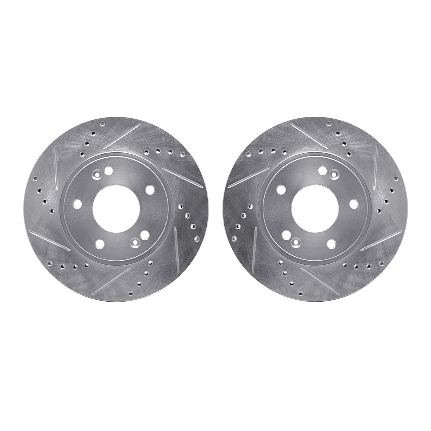 Dynamic Friction Company Front Brake Rotors-Drilled and Slotted-Silver 7002-21008