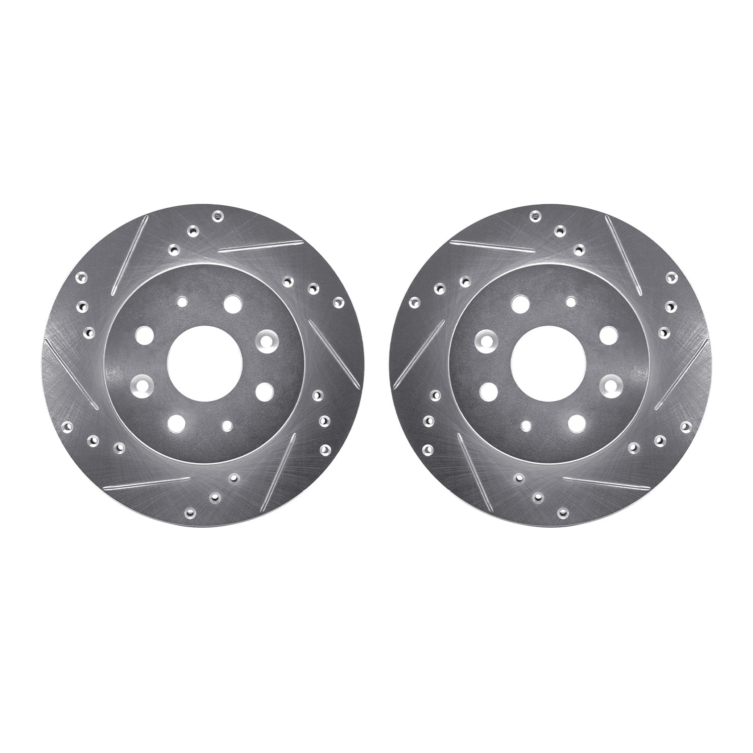 Dynamic Friction Company Front Brake Rotors-Drilled and Slotted-Silver 7002-21009