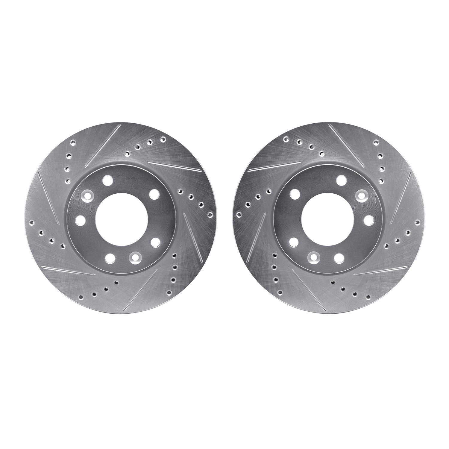 Dynamic Friction Company Front Brake Rotors-Drilled and Slotted-Silver 7002-21012