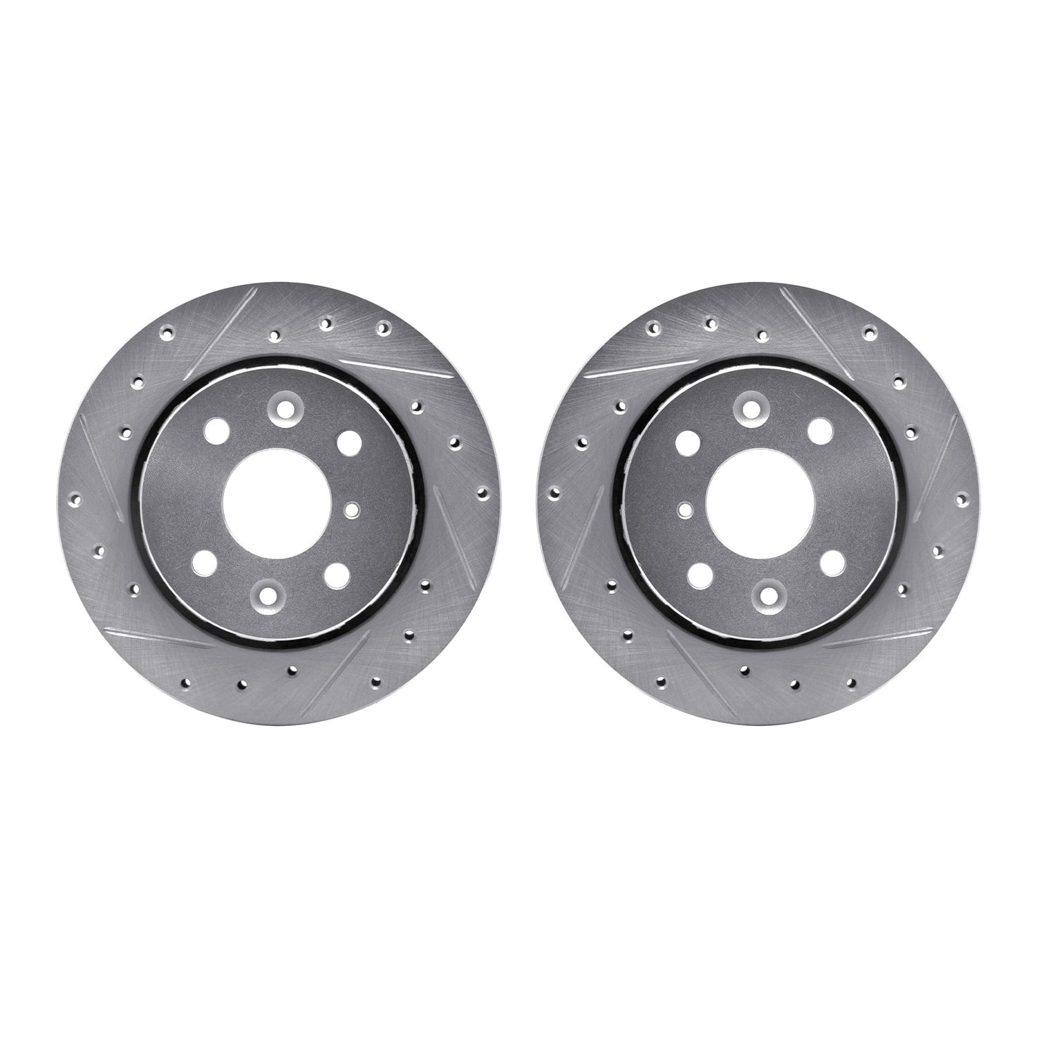 Dynamic Friction Company Front Brake Rotors-Drilled and Slotted-Silver 7002-21014