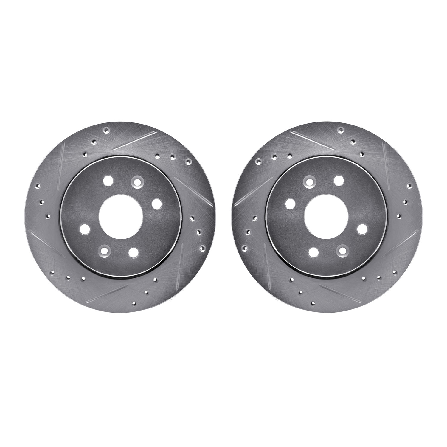 Dynamic Friction Company Front Brake Rotors-Drilled and Slotted-Silver 7002-21016