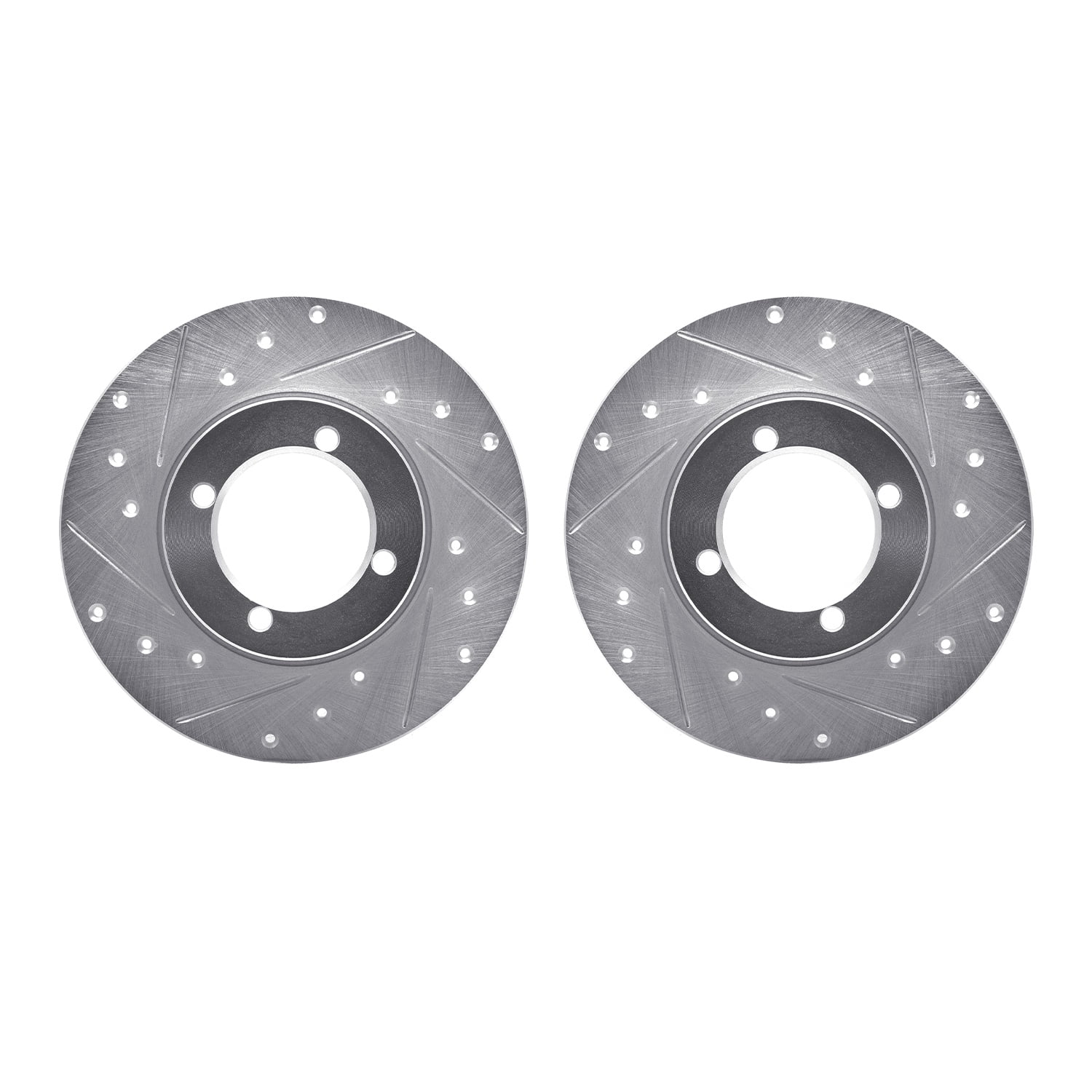 Dynamic Friction Company Front Brake Rotors-Drilled and Slotted-Silver 7002-22001