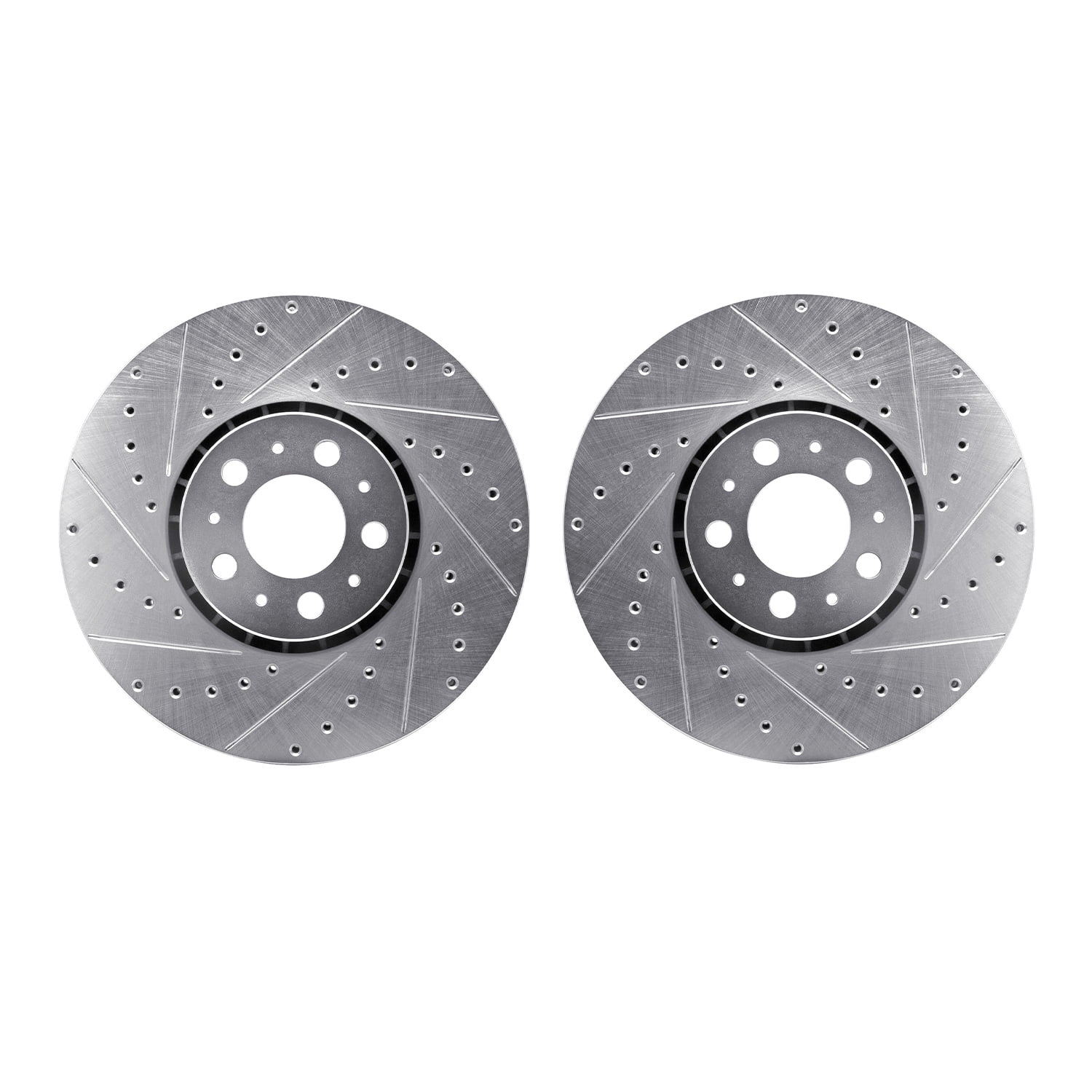 Dynamic Friction Company Front Brake Rotors-Drilled and Slotted-Silver 7002-27028