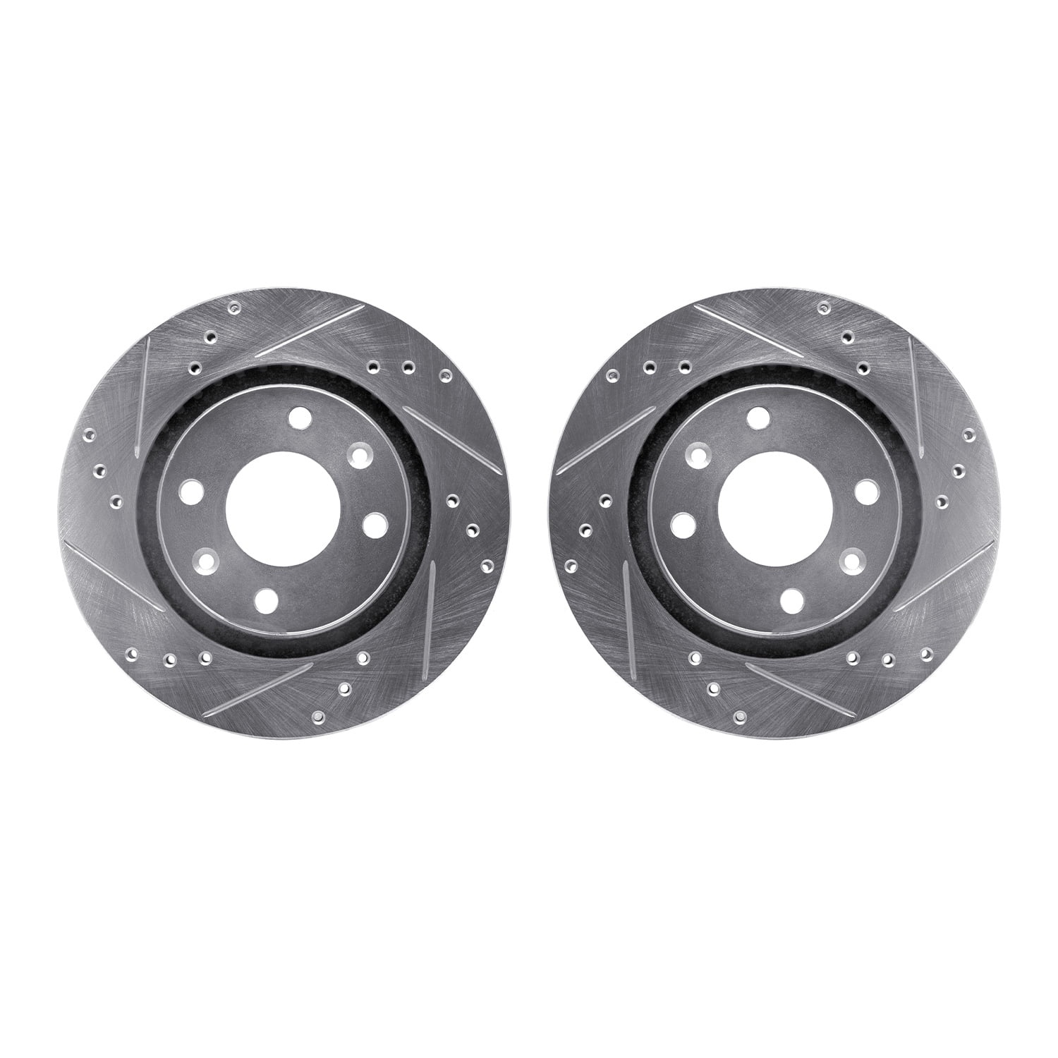 Dynamic Friction Company Front Brake Rotors-Drilled and Slotted-Silver 7002-28001