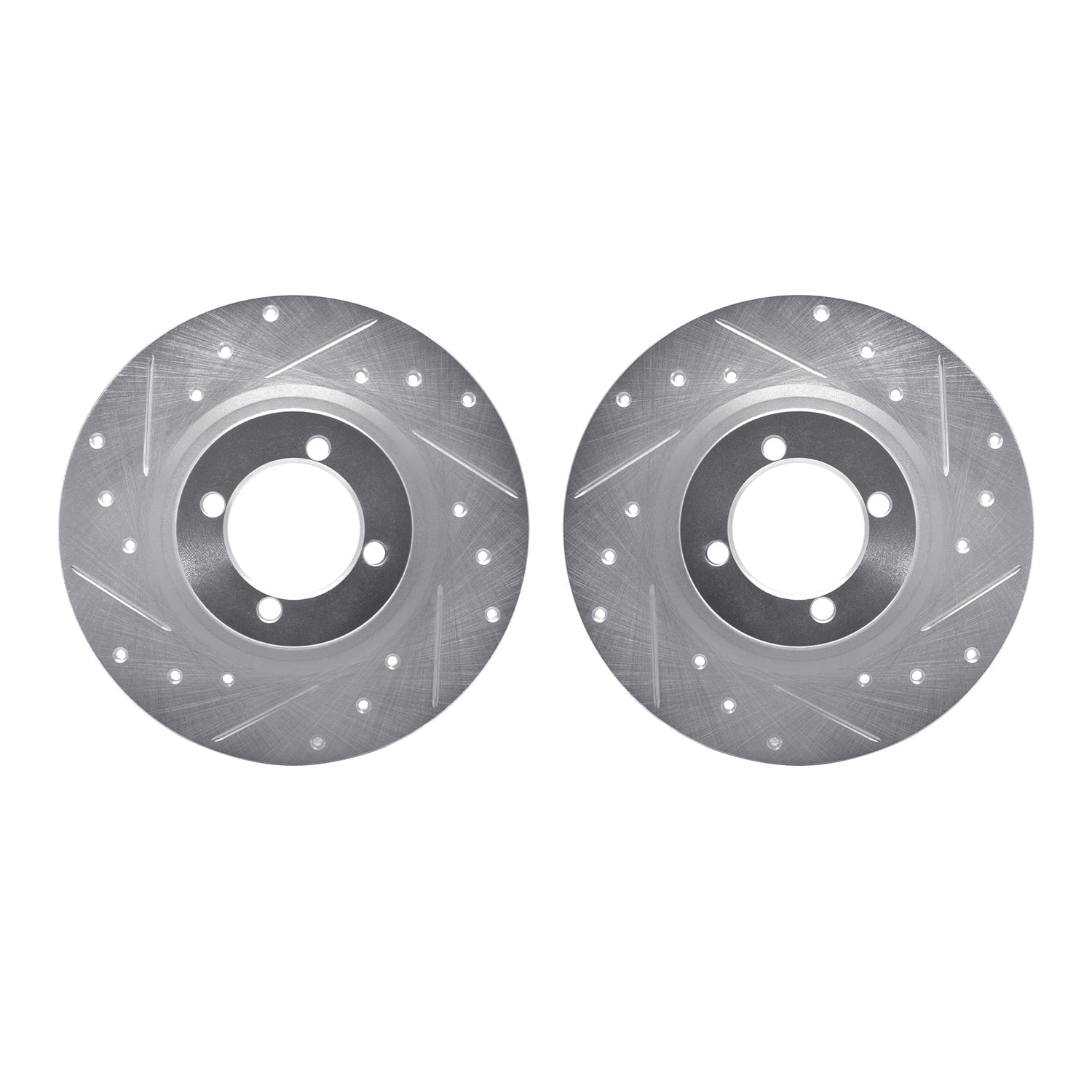 Dynamic Friction Company Front Brake Rotors-Drilled and Slotted-Silver 7002-31003