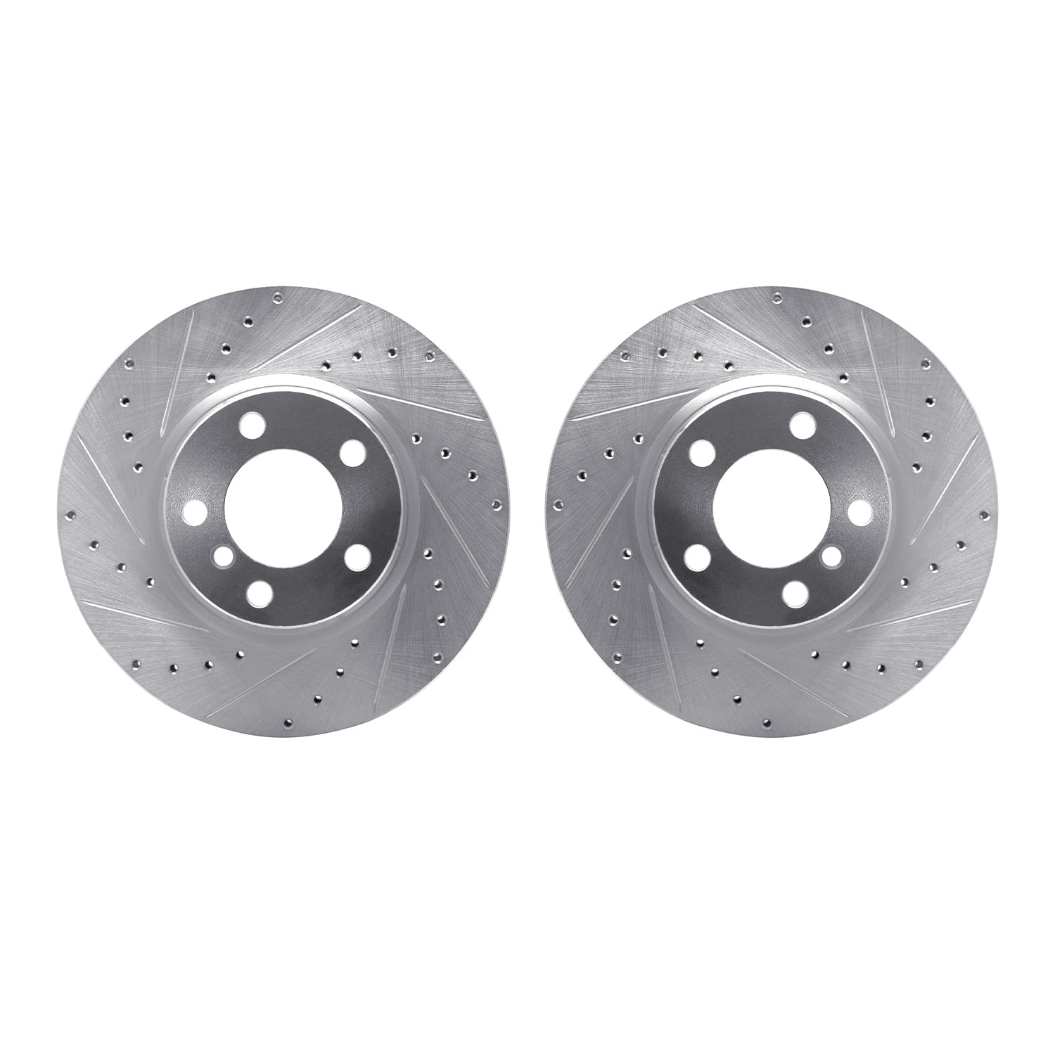 Dynamic Friction Company Front Brake Rotors-Drilled and Slotted-Silver 7002-31008