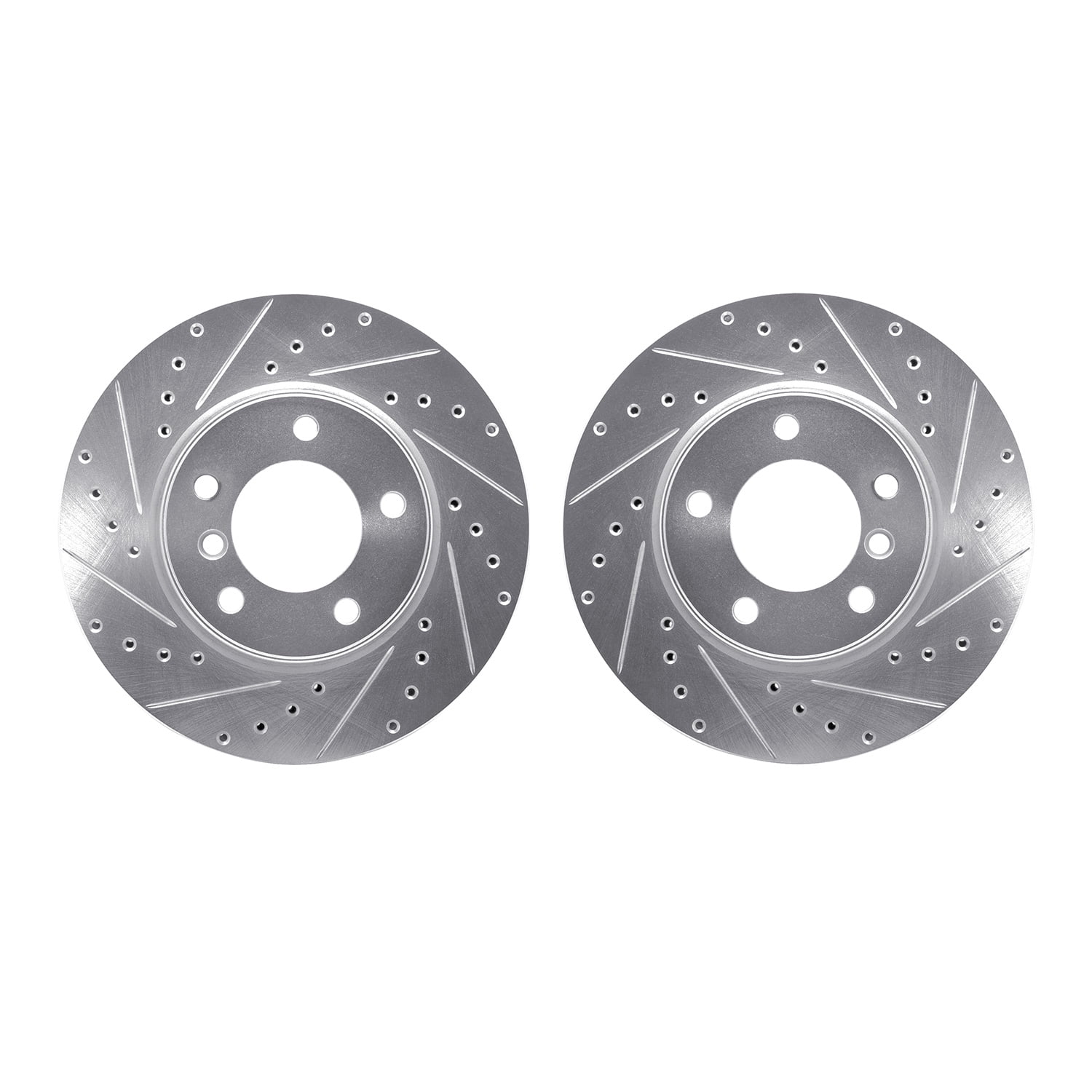Dynamic Friction Company Front Brake Rotors-Drilled and Slotted-Silver 7002-31027